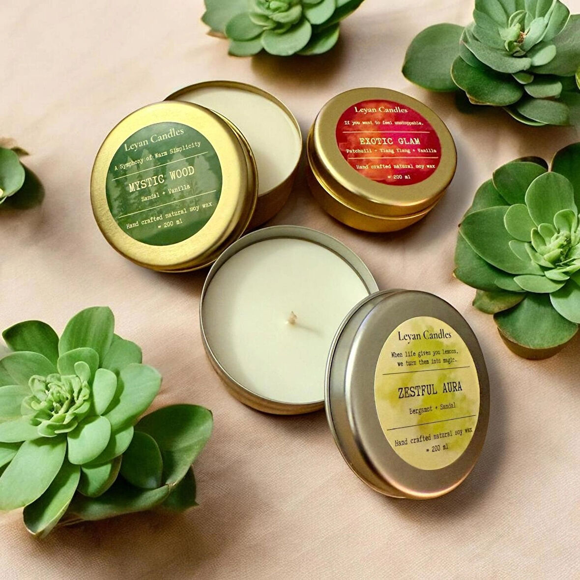 ÜÇLÜ SOYA MUM SETİ – Exotic Glam , Mystic Wood , Zestful Aura