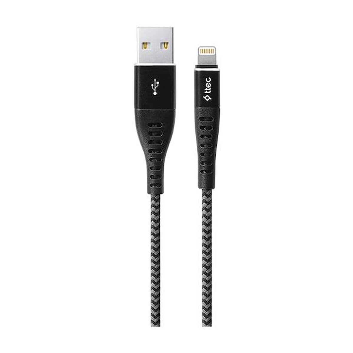 ttec ExtremeCable Ekstra Dayanıklı Lightning Şarj Kablosu 100cm Siyah