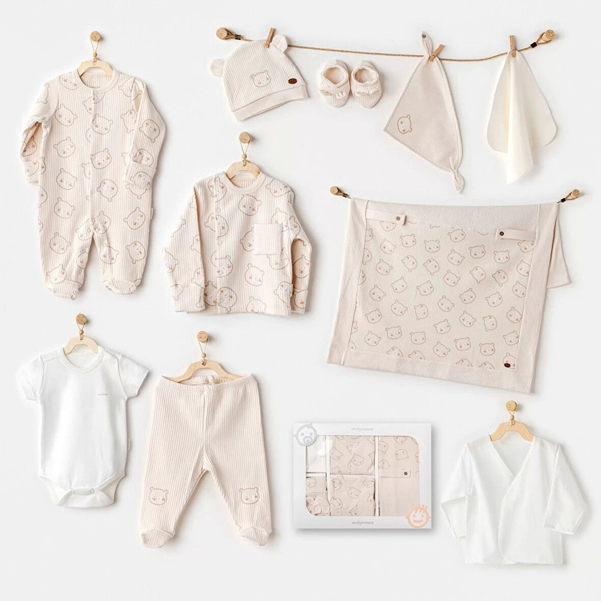 Lenaca Bear Time 10'lu Hastane Çıkışı Light Beige