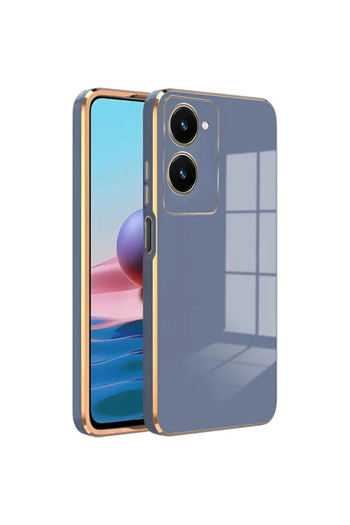 Vivo Y18 Kılıf Volet Silikon - Mavi