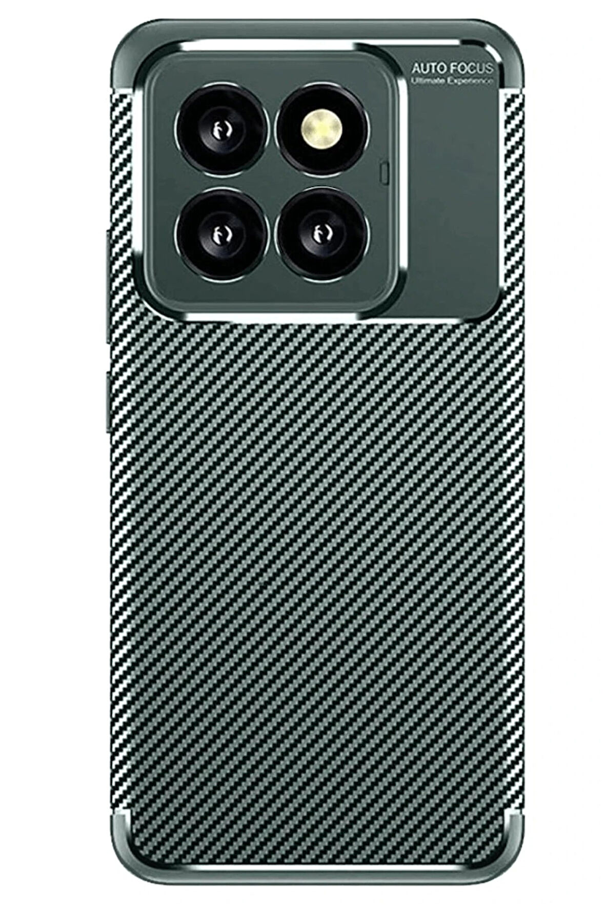 Xiaomi Uyumlu Mi 14T Pro Kılıf Auto Focus Karbon Kapak - Koyu Yeşil