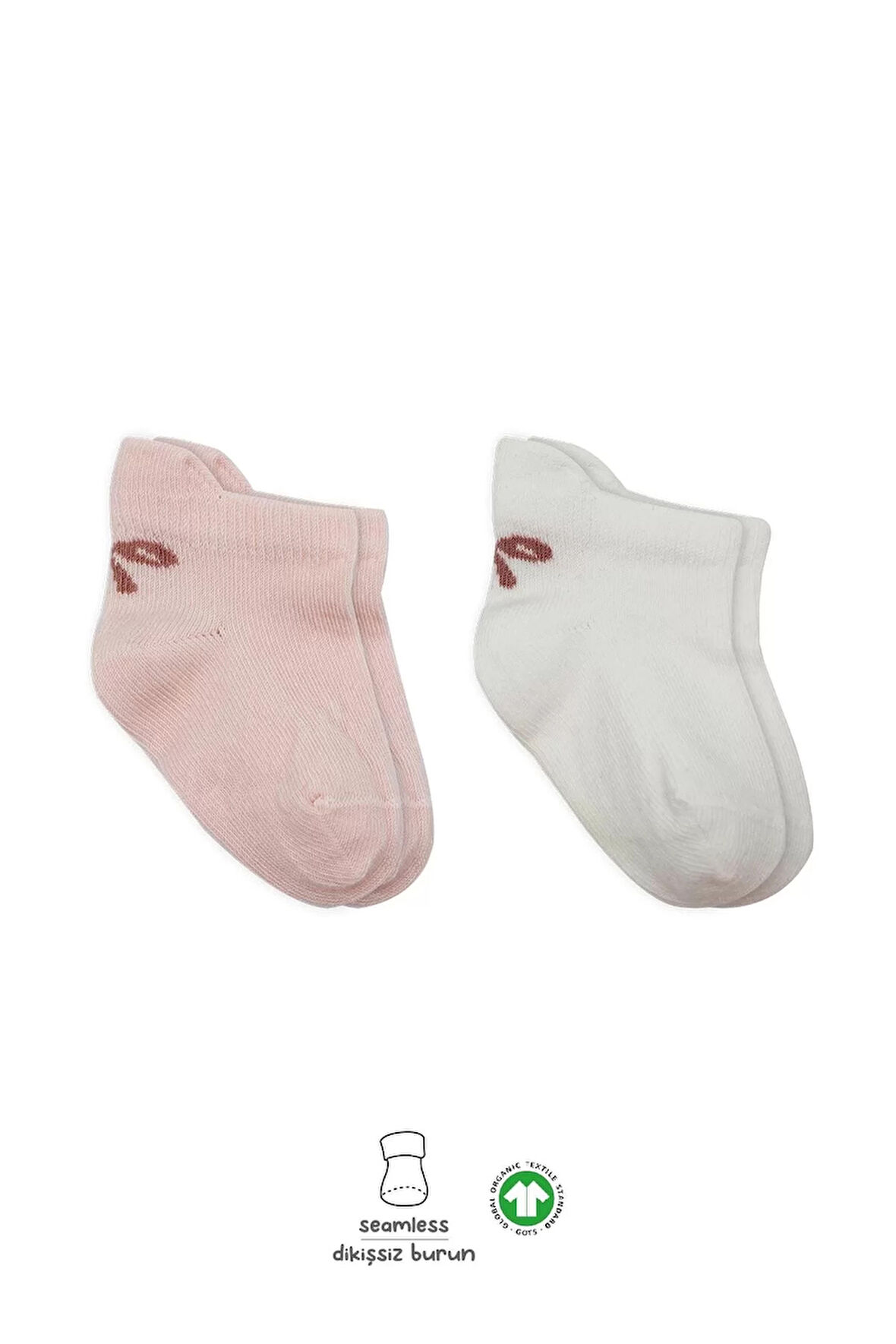 Lenaca 2'li Sneakers Smile Penye Çorap Bs20106 Pembe Ekru