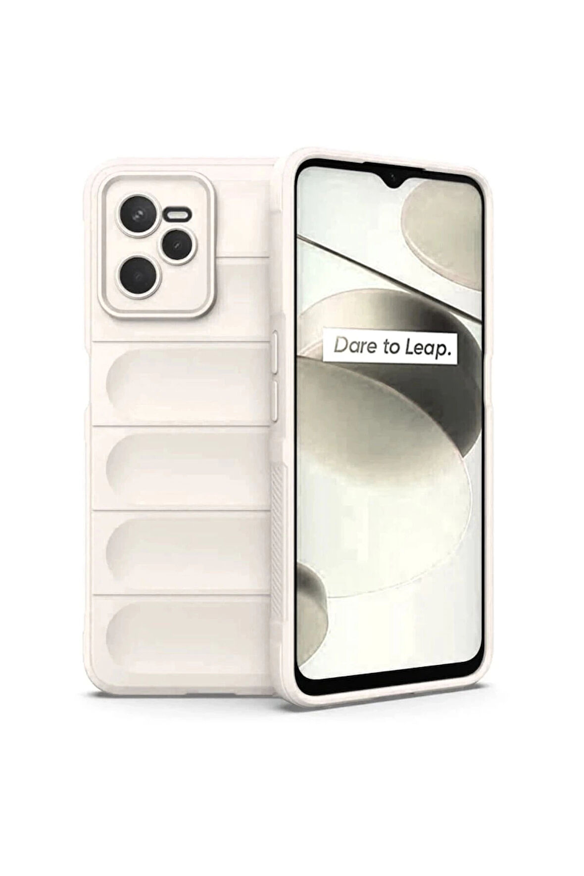 Realme C35 Kılıf Optimum Silikon - Krem