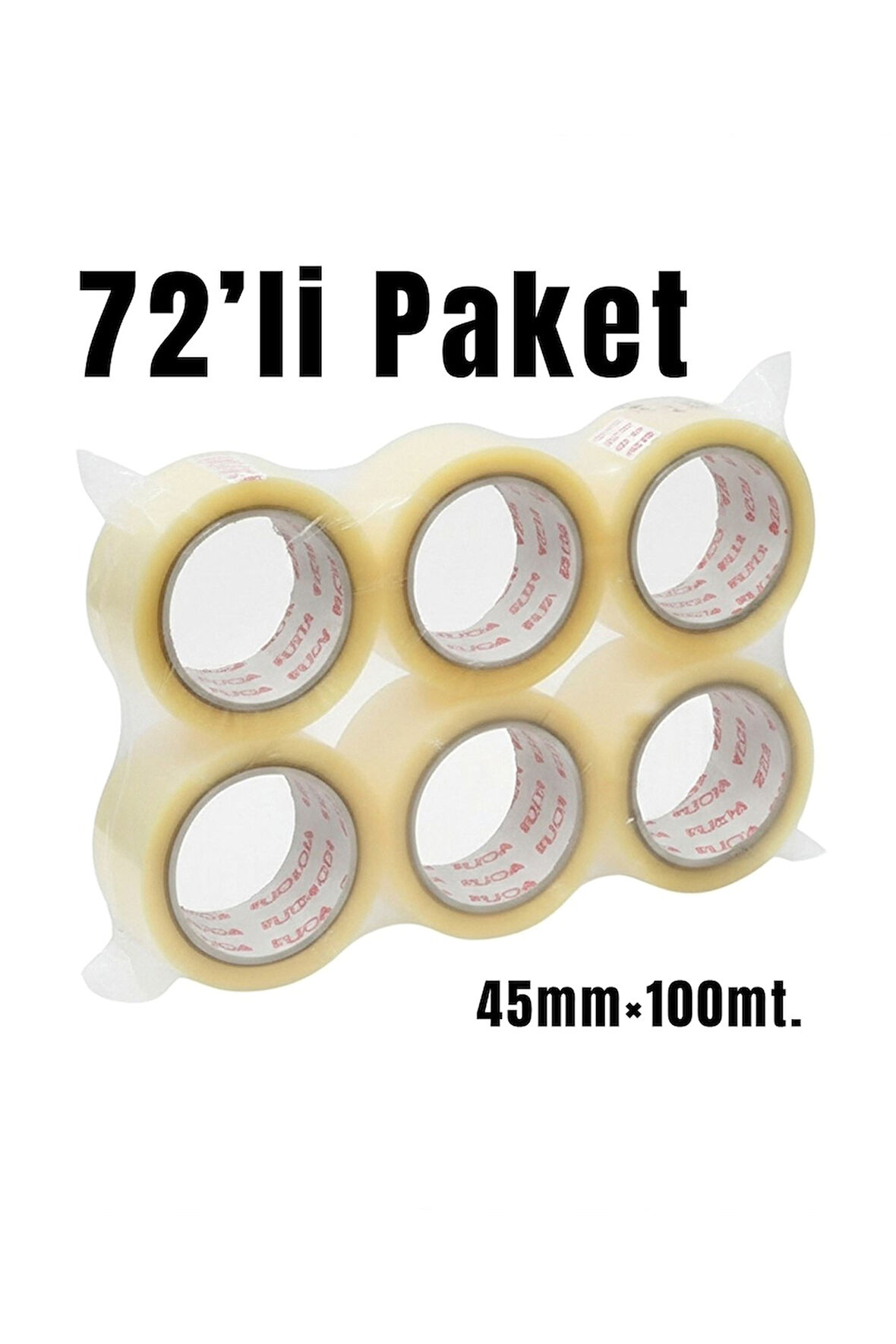 FT-2011 Hotmelt Şeffaf Koli Bandı 72'li Paket (45mm×100m)