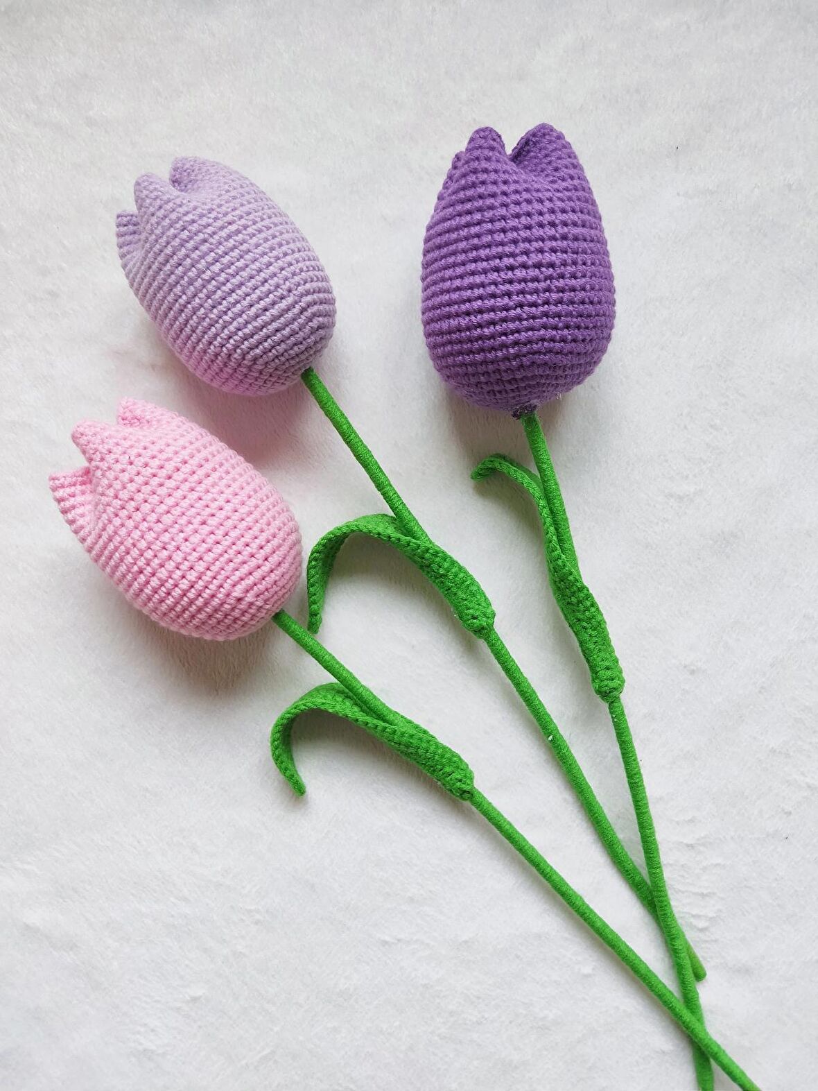 Amigurumi Lale  Örgü Çiçek  (3 lü SET)