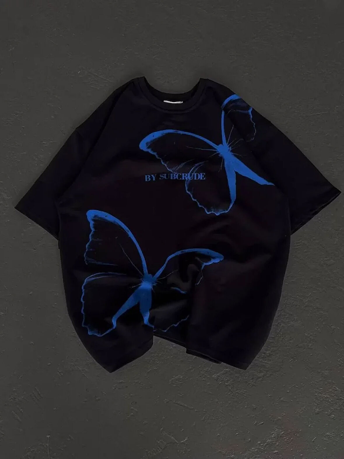 Livizmir Moda Unisex Bisiklet Yaka Baskılı Oversize T-Shirt - Siyah