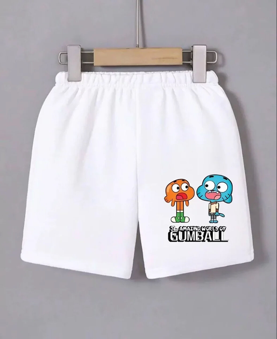 Livizmir Moda Beli Lastikli Baskılı Mini Şort - Beyaz