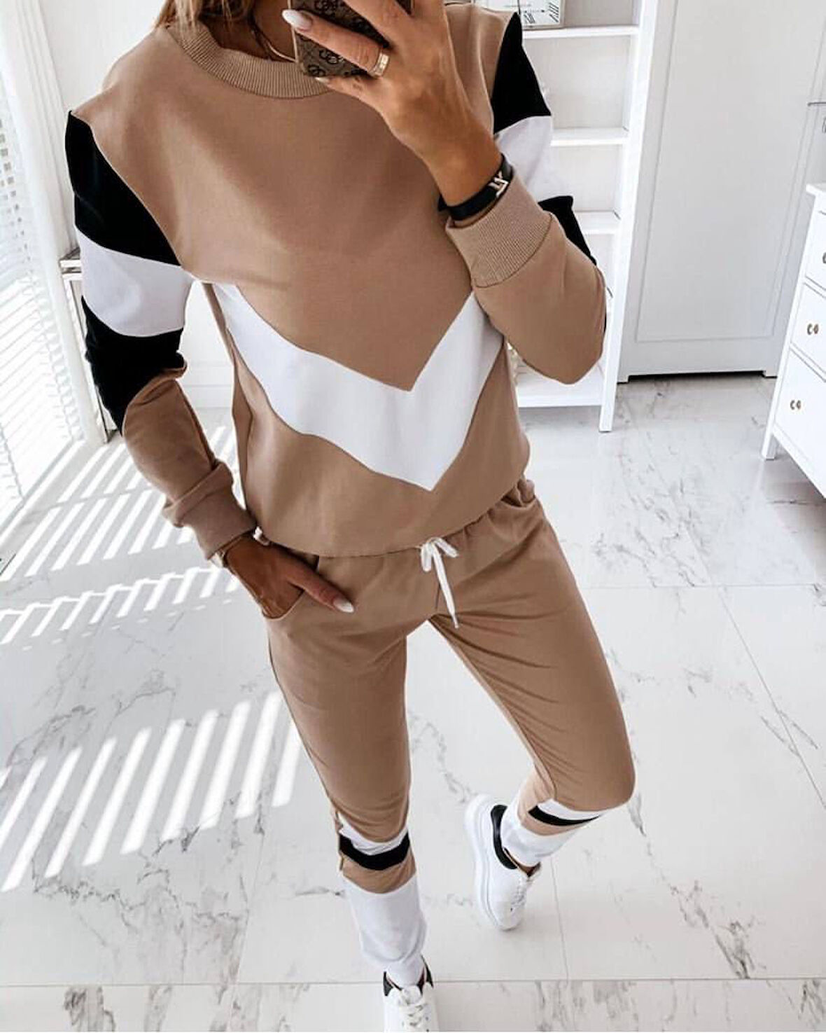 Livizmir Moda Kadın İki İplik Kumaş İkili Takım.