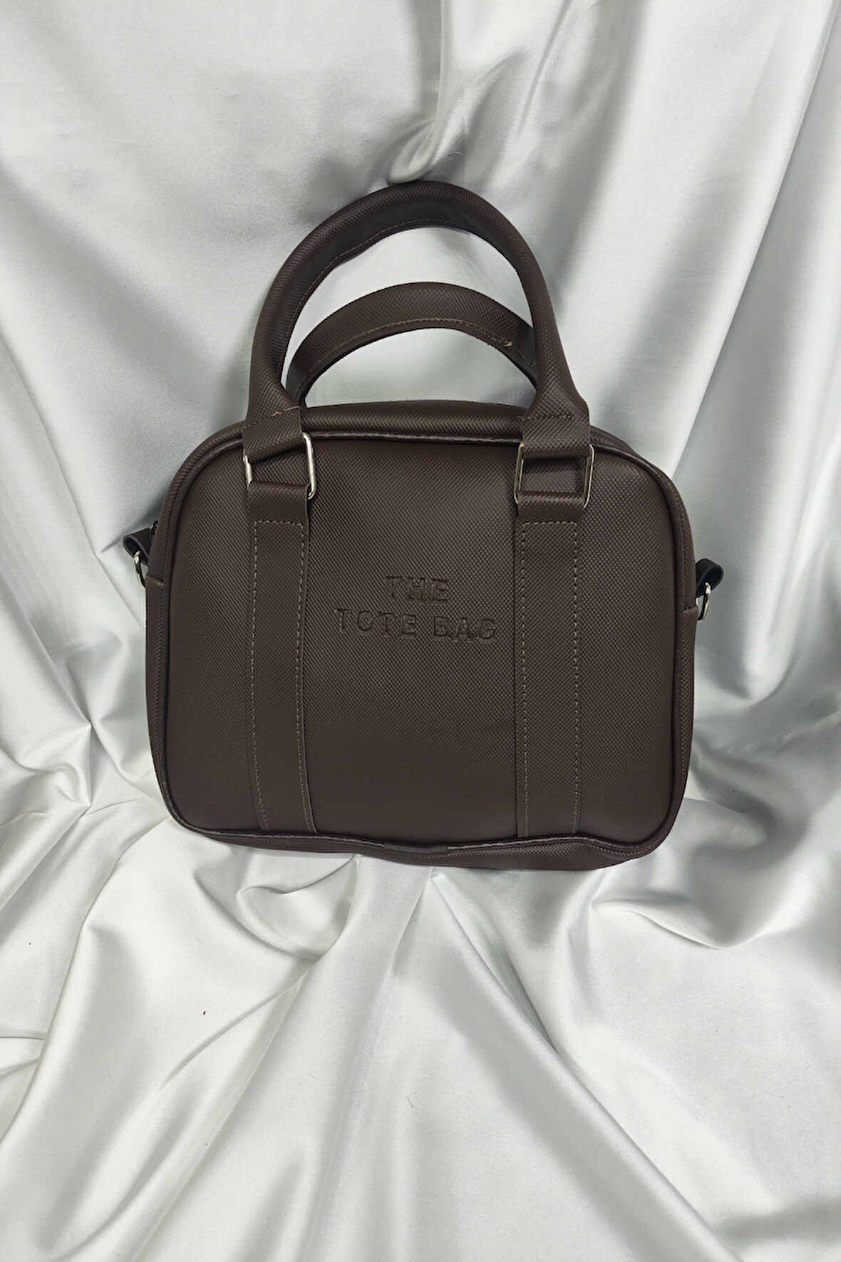 TOTE BAG Çanta, Fermuaralı, Elde ve Omuz Askılı, Kahverengi