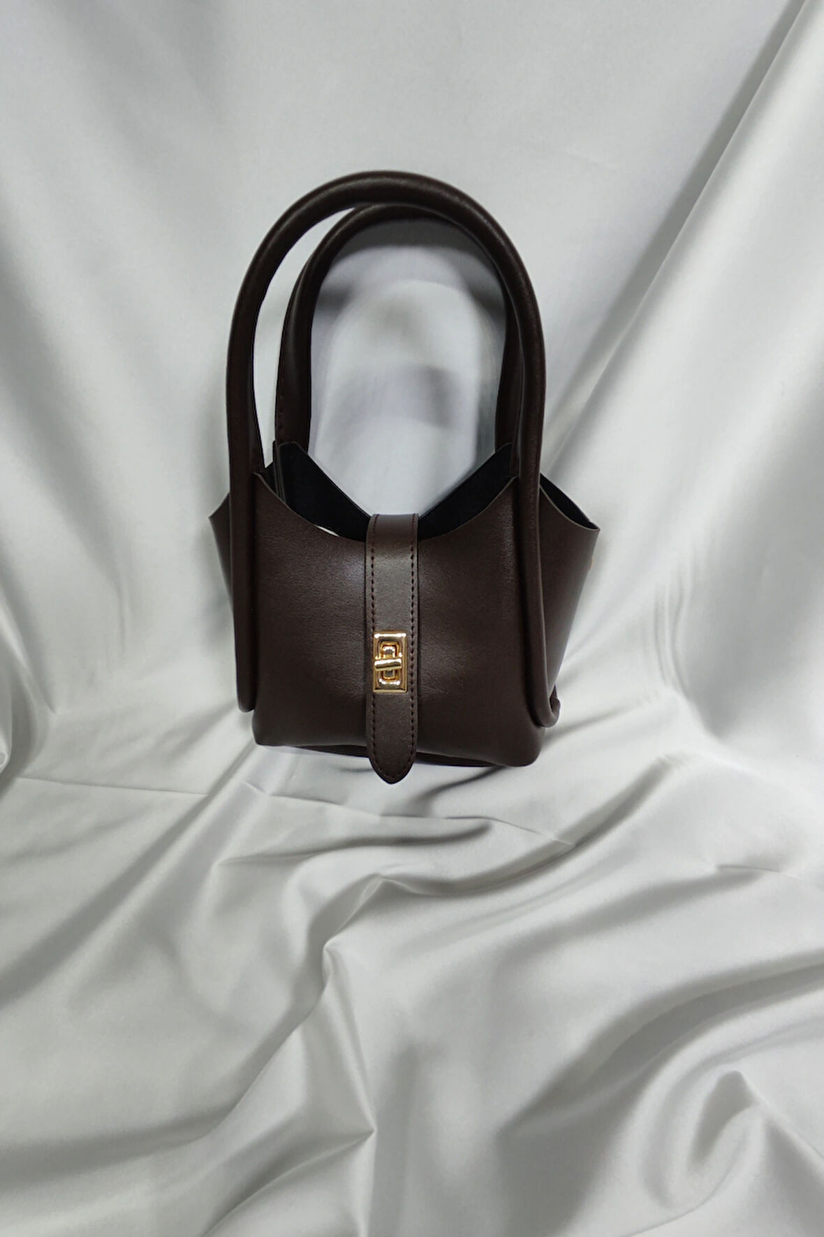 Kadın Çantası, Fermuaralı, Elde ve Omuz Askılı, Kahverengi