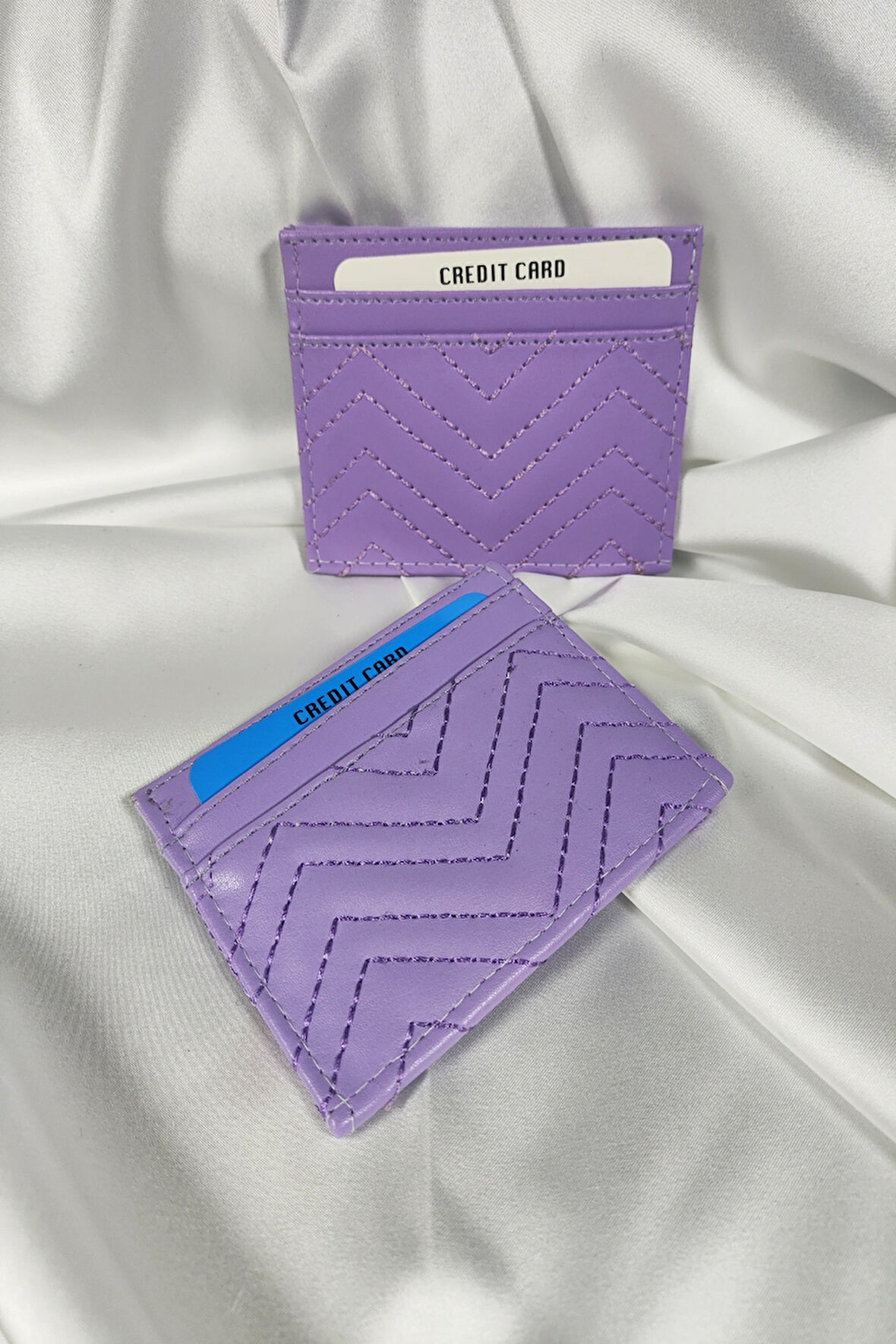 Unisex Kartlık Mor, 1. Sınıf Vinlex Deri, 7 Tane Kart Koyma Cepli