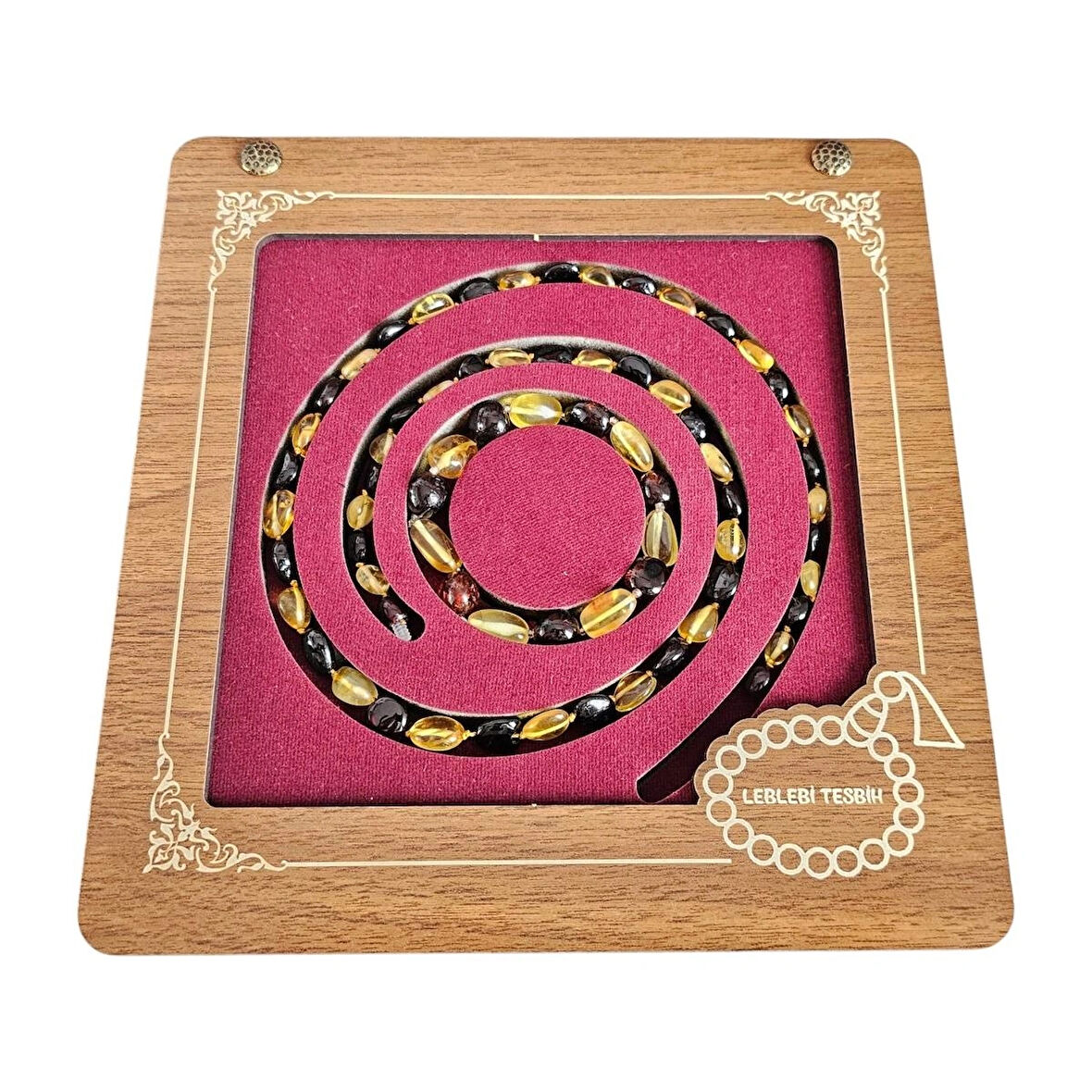 Damla Kehribar Kolye - Bileklik Set Lt1346