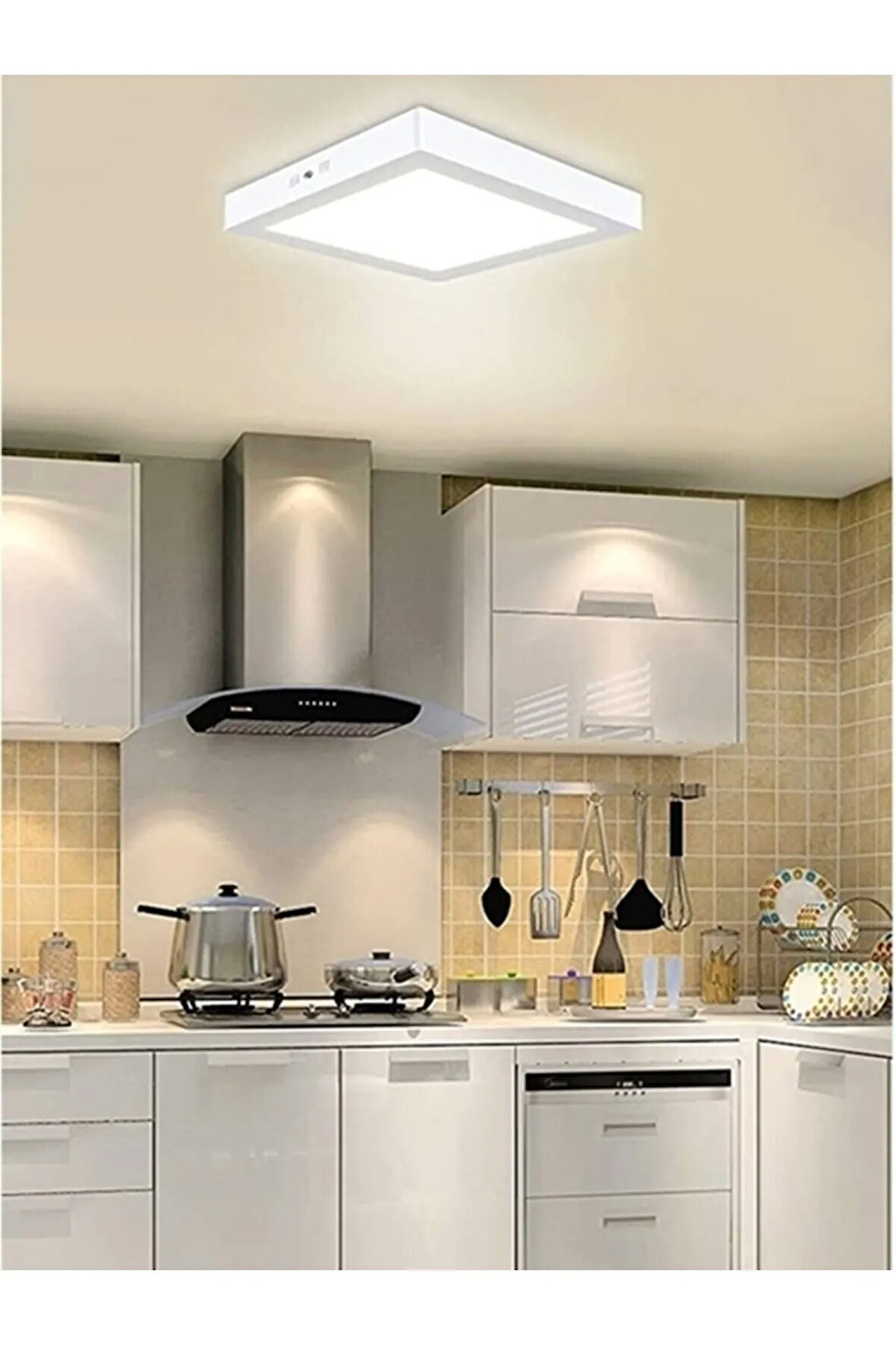 Sıva Üstü 60watt Led Panel, Lıne On -beyaz 6500k- Beyaz Çerçeve, Homojen Aydınlatma, 60cm X 60cm