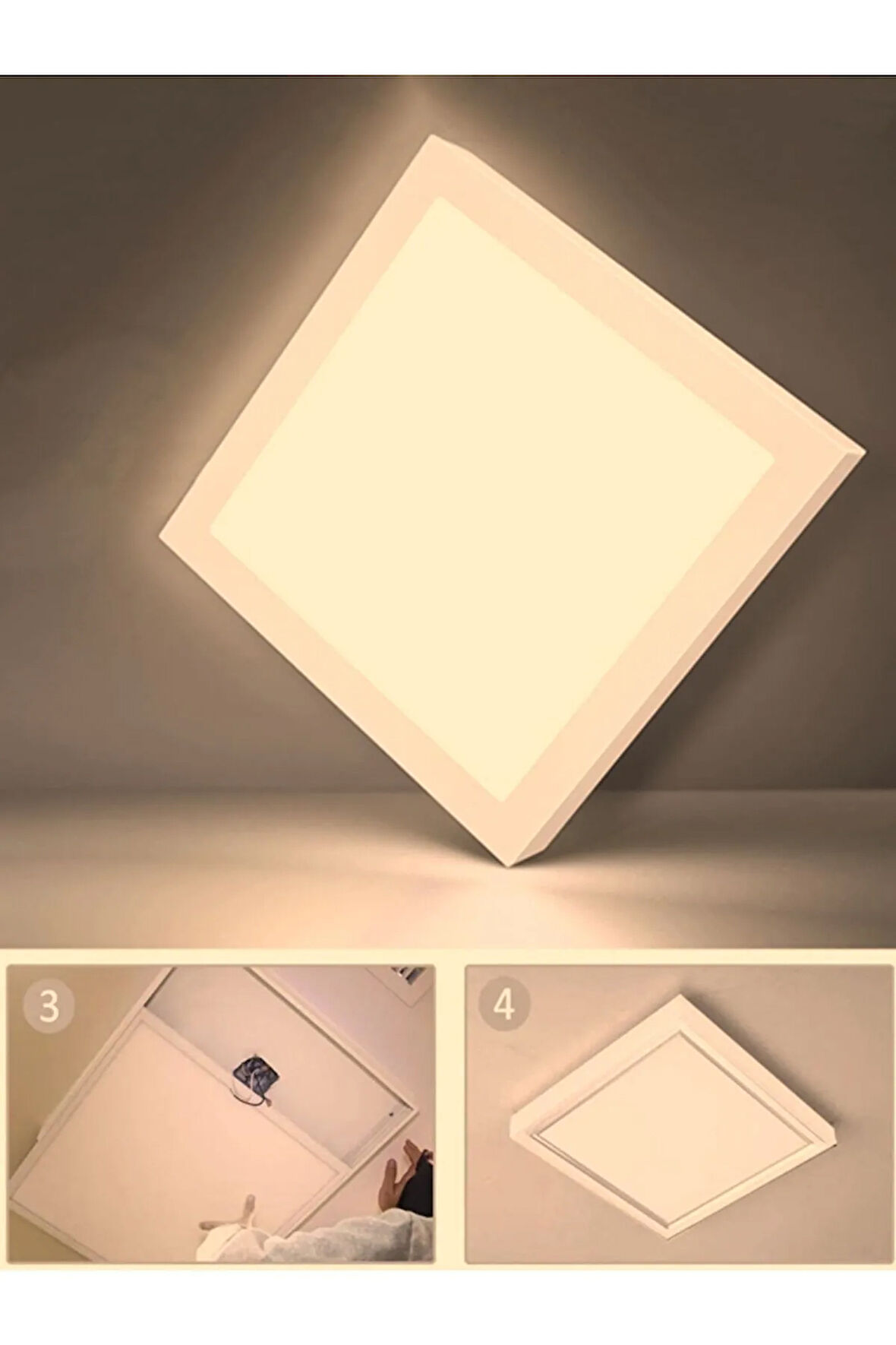 Sıva Üstü 60cm X60cm Led Panel, Yatak Odası Avize, 60x60 Led Avize, 60 Watt, Homojen Gün Işığı 4000k