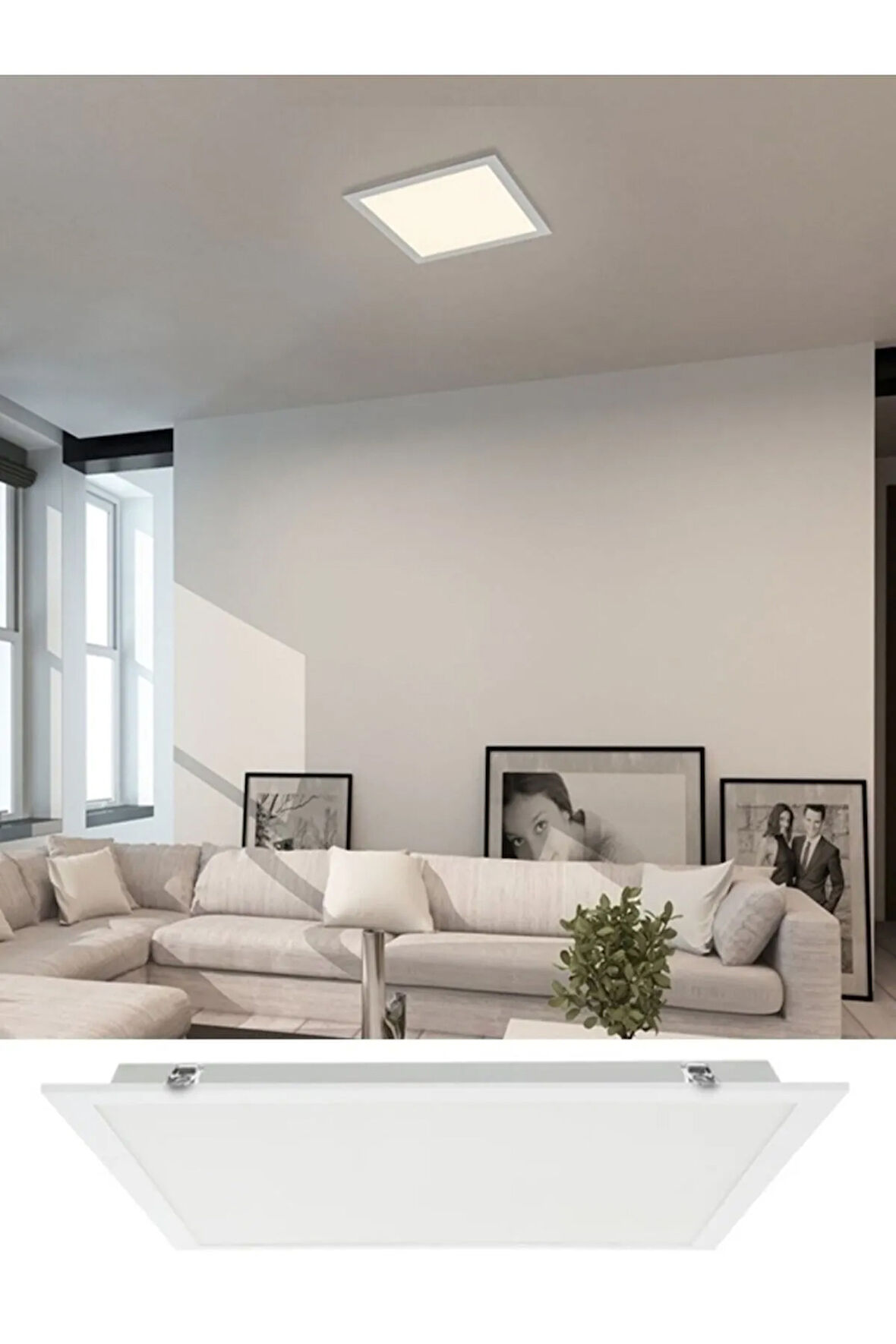 Tavana Gömme Led Armatur, Alçıpen Tavan 60x60 Led Panel, Sıva Üstü 54watt Beyaz Işık 6500k, 45watt