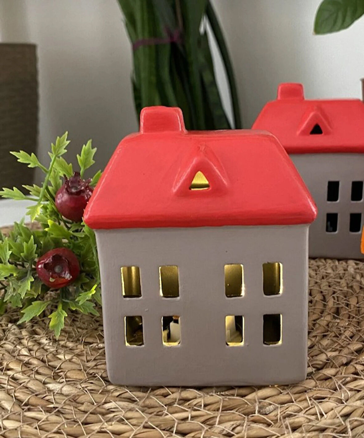 LED ışıklı Seramik ev 