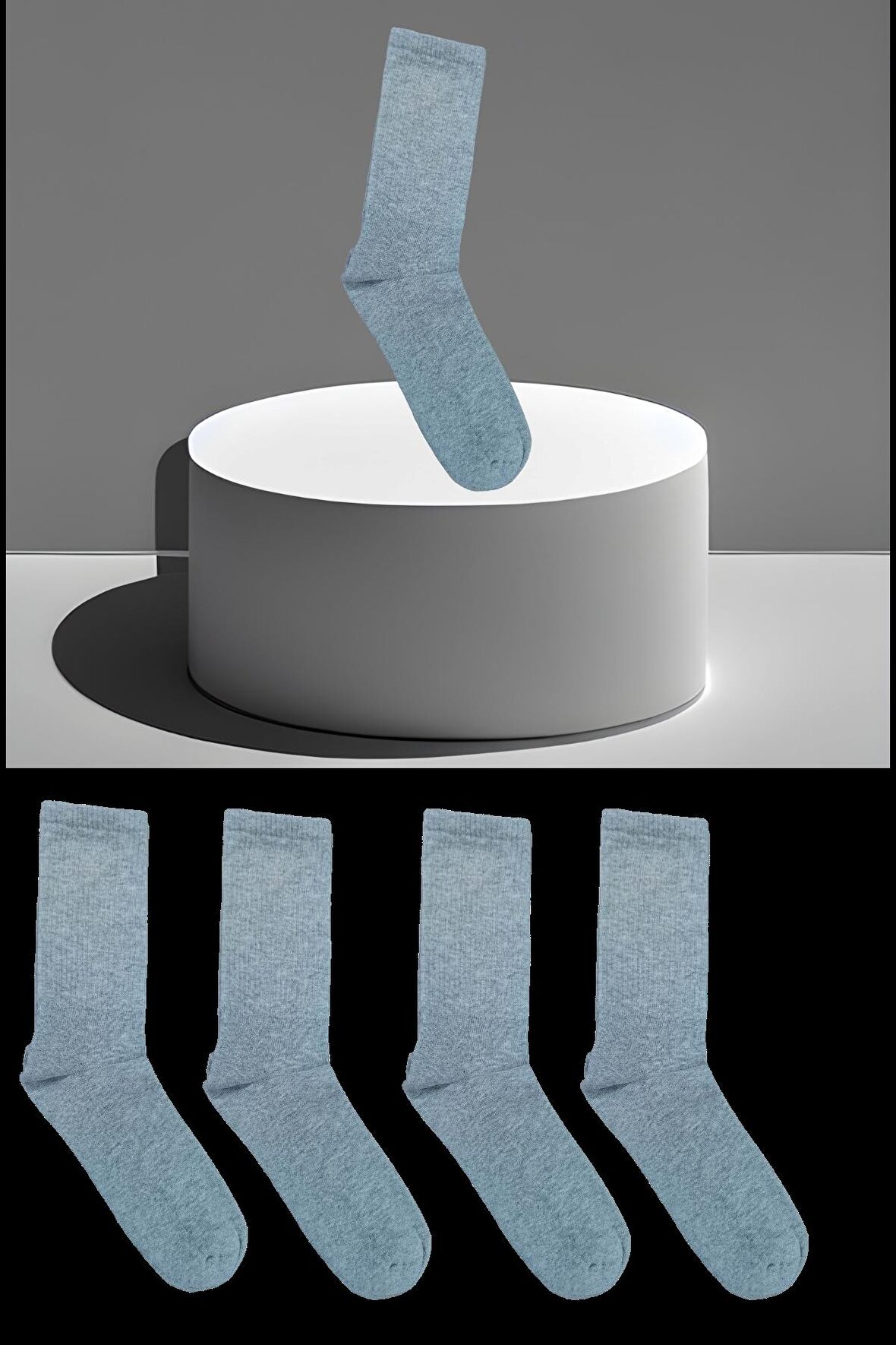 Dikişsiz 4 Çift Penye Taban Altı Havlu Spor Tenis Çorap