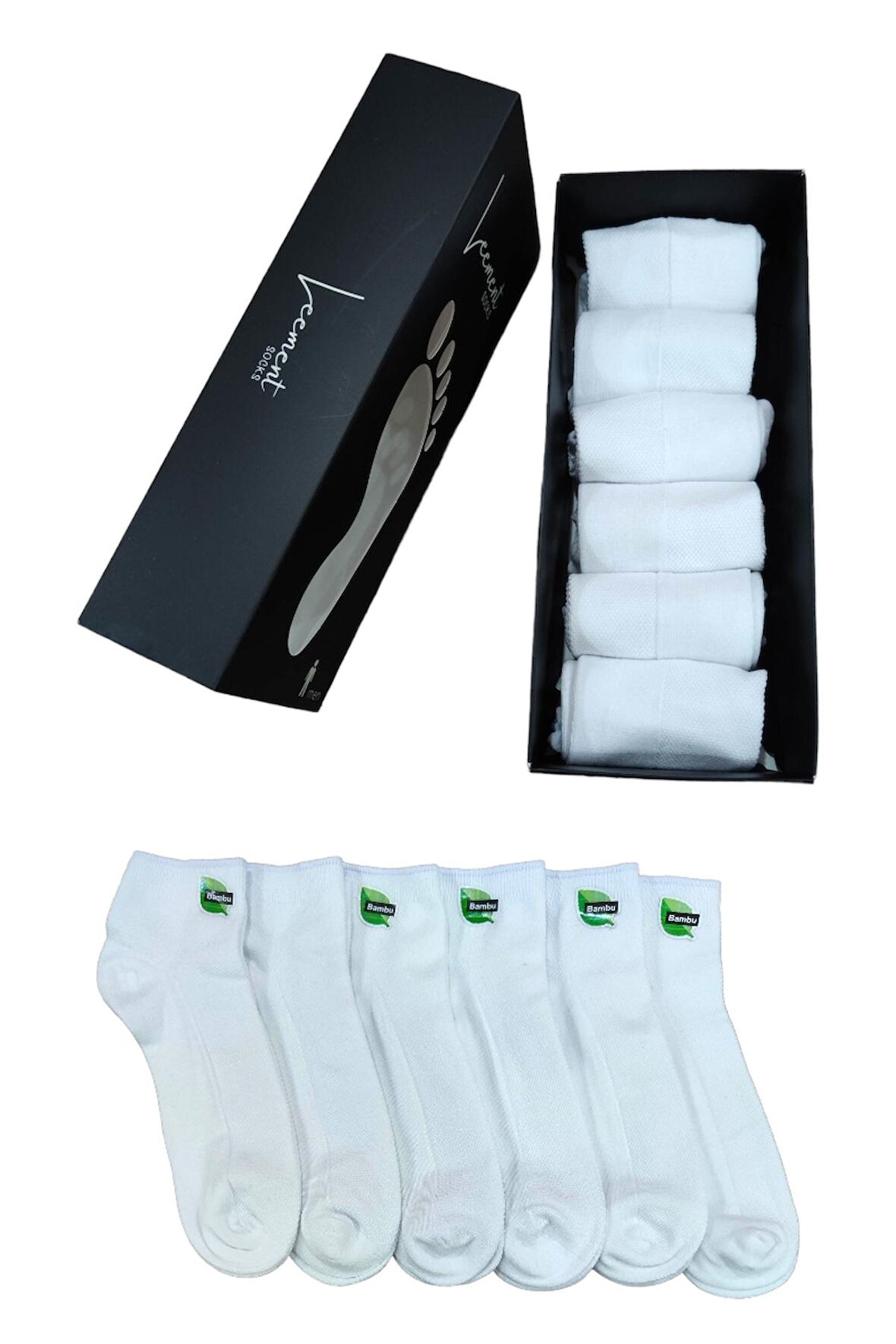 Erkek Bambu Dikişsiz 6 Çift Kısa Patik Çorap Üstü Lacoste Örgü Kaliteli