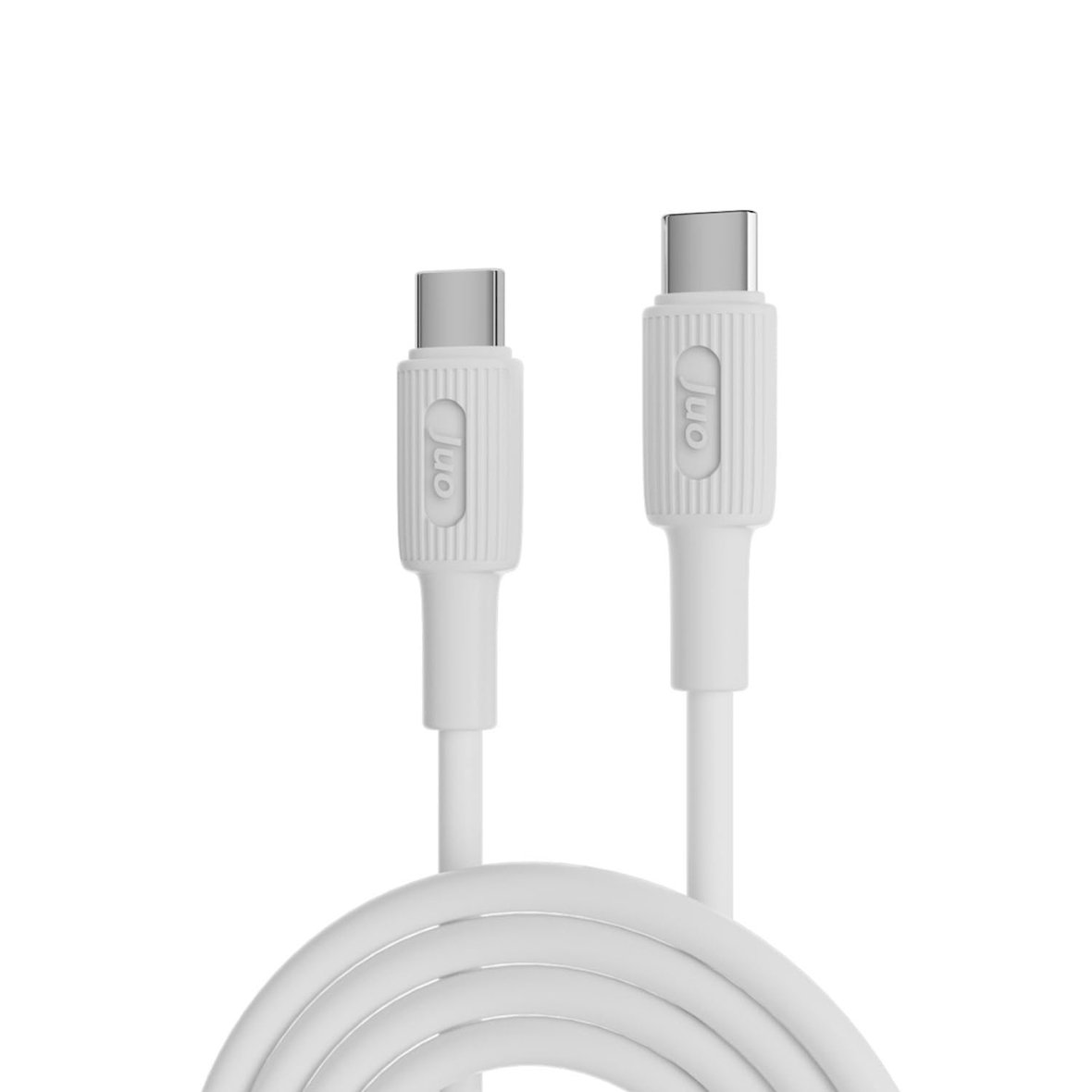 Juo 60W USB Type-C to Type-C Silikon Hızlı Şarj ve Data Kablosu Beyaz 2 Metre