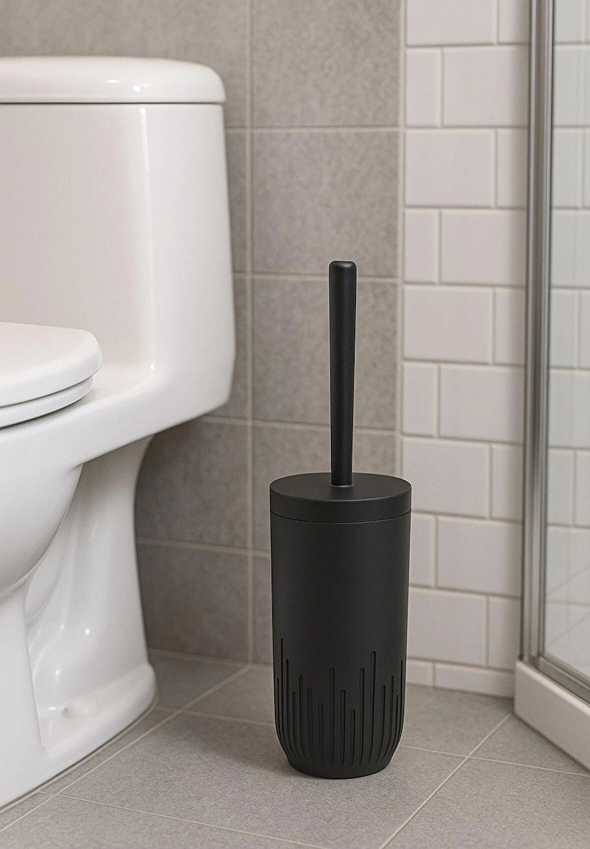 Siyah Lüx Kaliteli Akrilik Tuvalet Fırçası