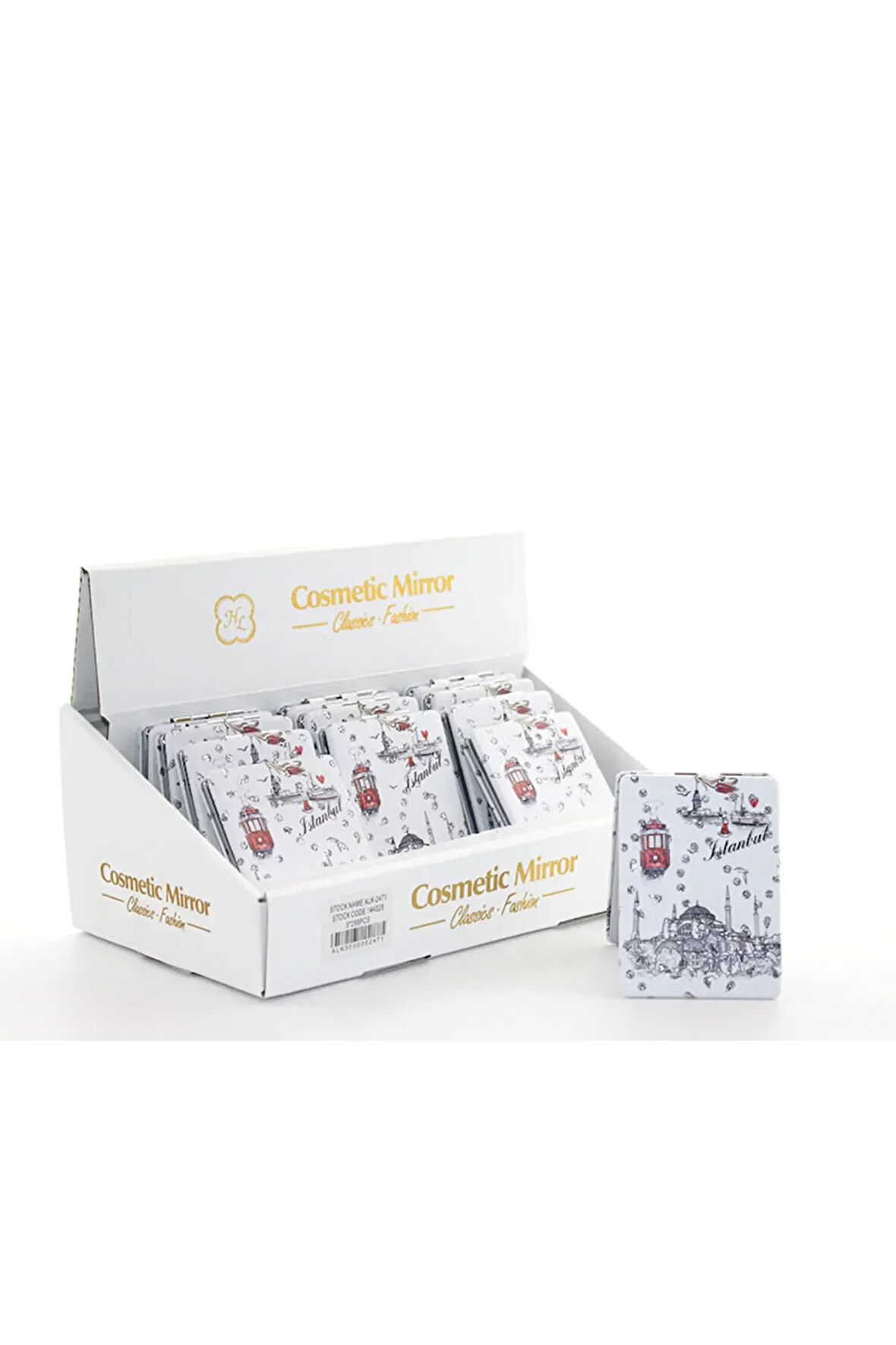 Taşlı İstanbul Tasarımı El Aynası İnce