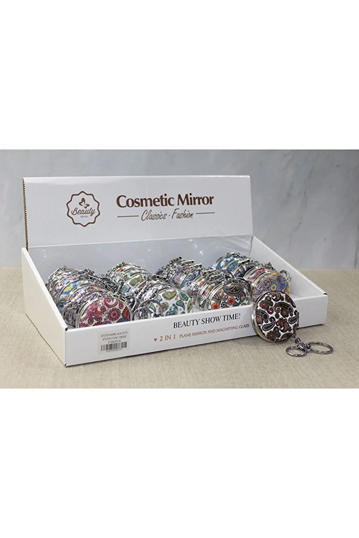 Taşlı El Aynası Anahtarlık