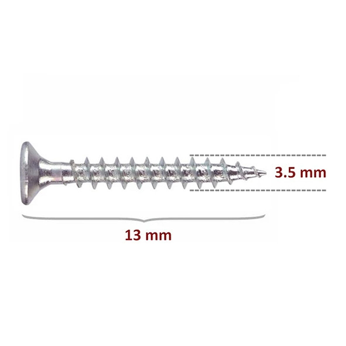 Sunta Vidası 3,5x13 Çinko 100 Adet