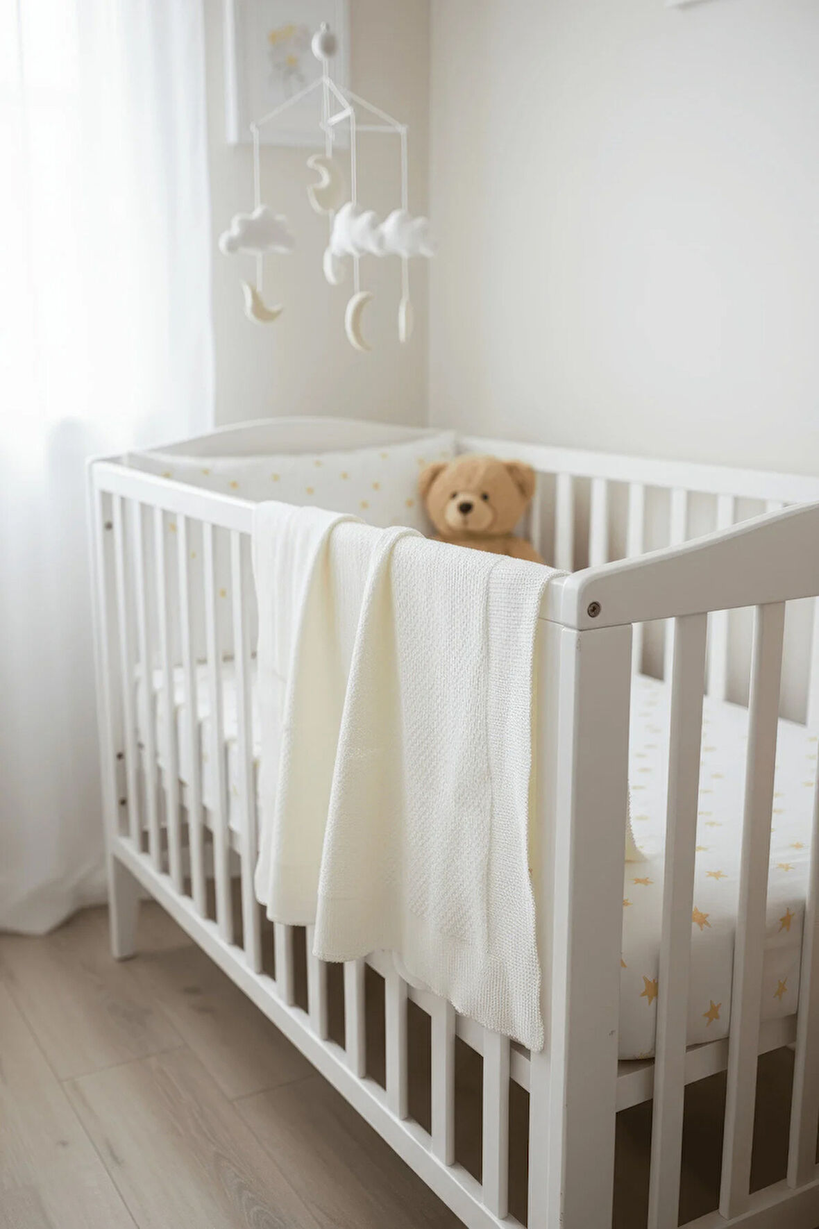 Liva Yumuşak Bebek Battaniyesi 80x100 cm Krem Örgü Çocuk Battaniyesi – Dekoratif ve Nefes Alabilir