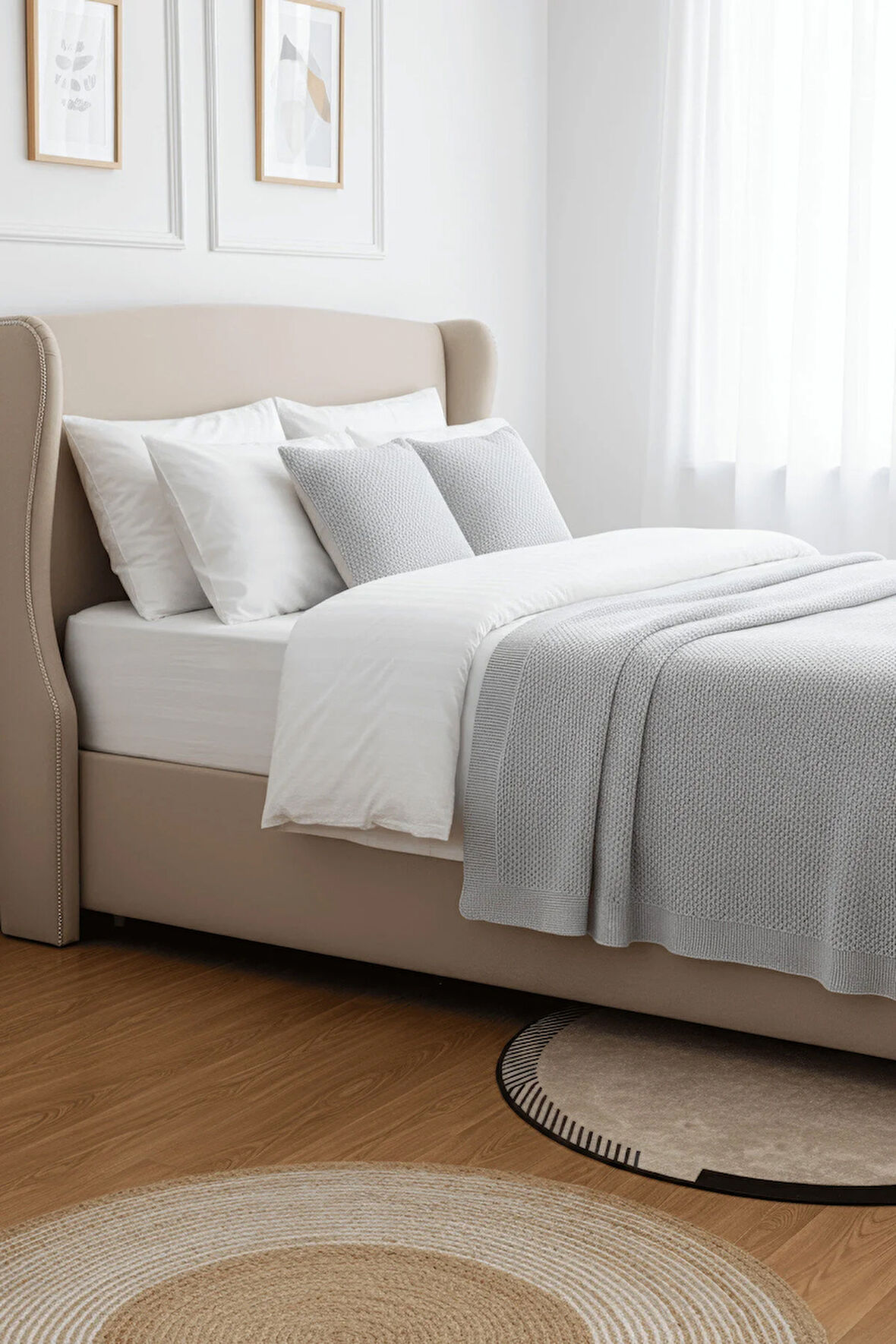 Liva Yumuşak Örgü Battaniye Düz Çift Kişilik 200x220 cm Gri | Akrilik Yatak Örtüsü – Dekoratif Şal