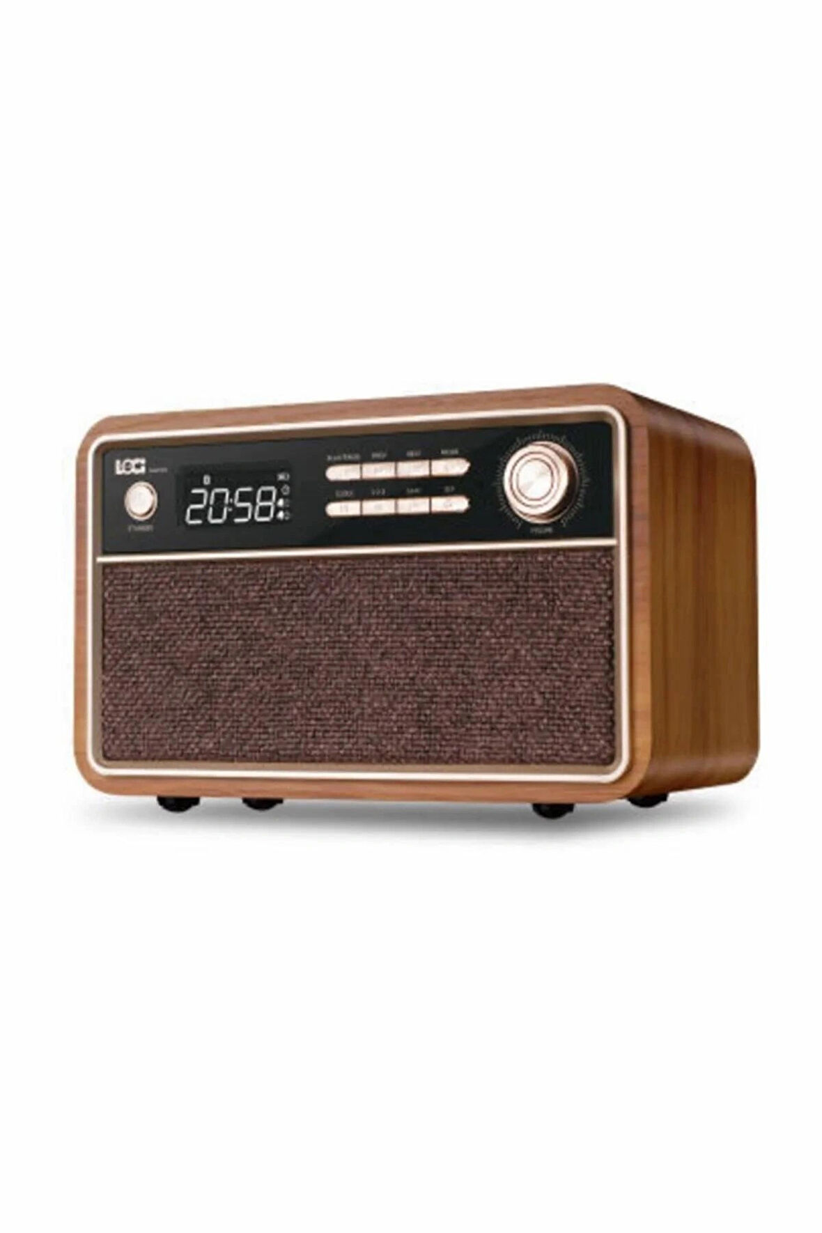 Loci D29 Retro Ahşap Fm Radyo Saat Usb Sd Bluetooth Hoparlör + Kumanda