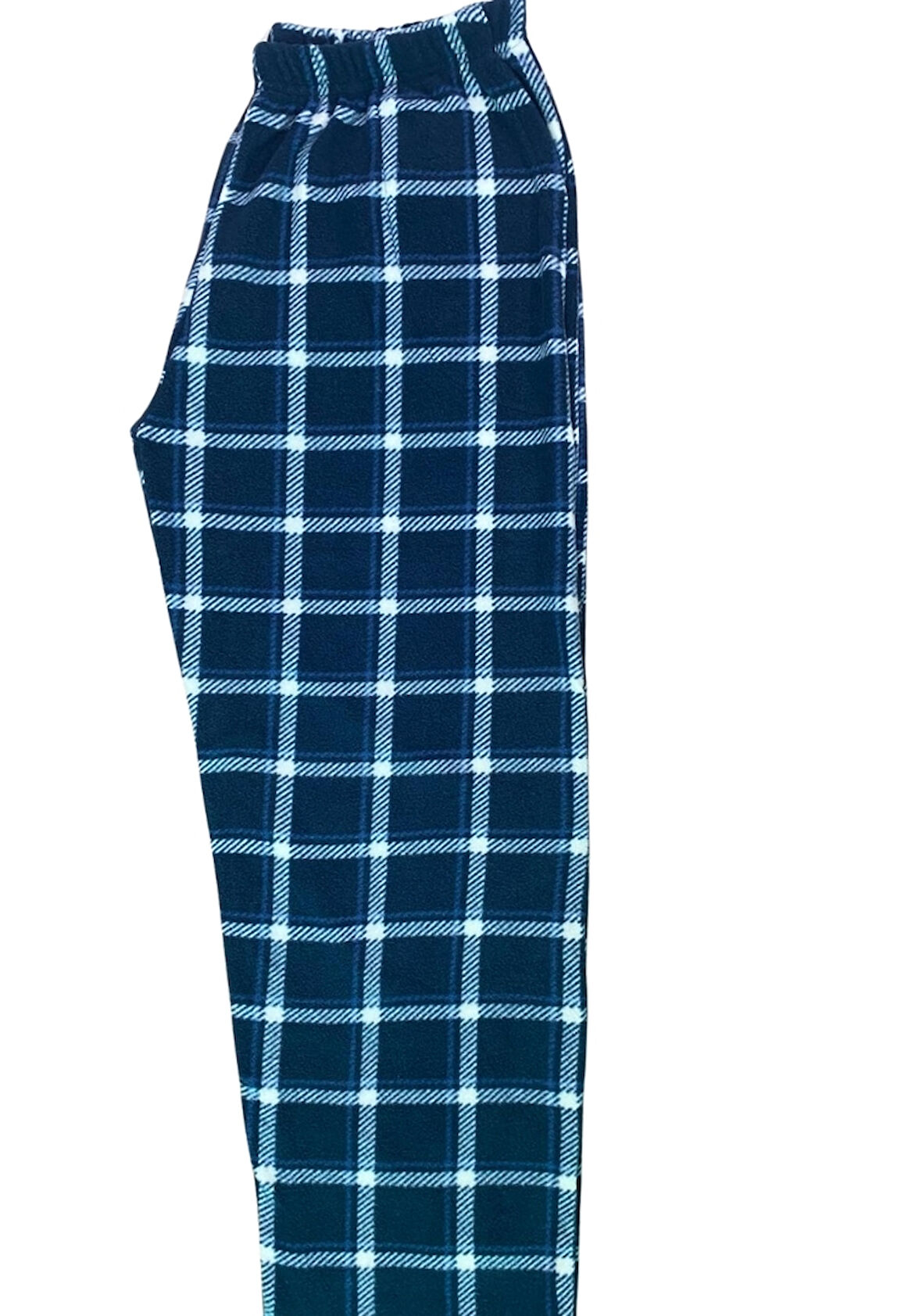 Ekose Unisex Polar Pijama Altı Kışlık Lastikli Bel Tek Alt