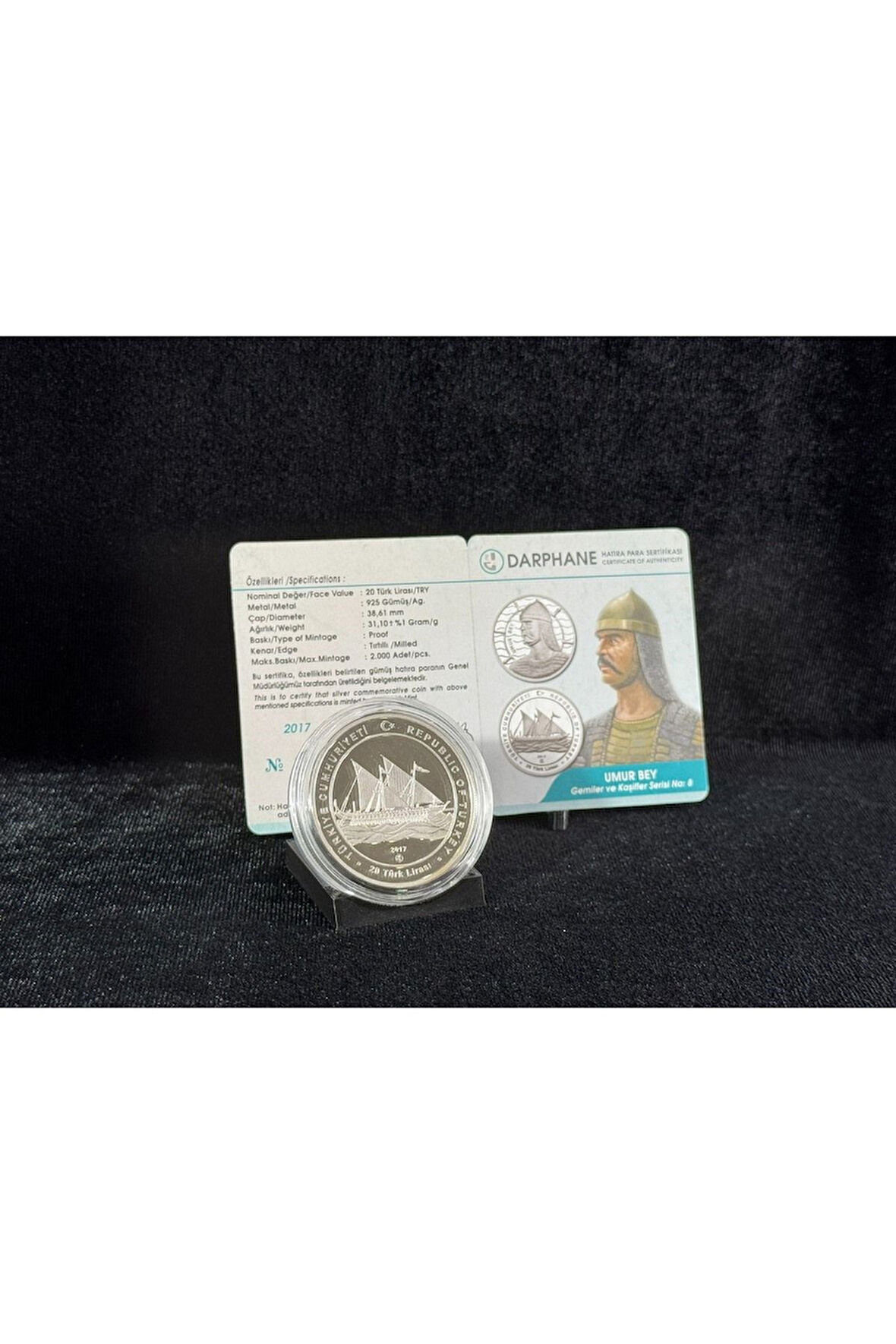 UMUR BEY 2017 - GEMİLER VE KAŞİFLER SERİSİ  No. 8 Hatıra Gümüş Sikke