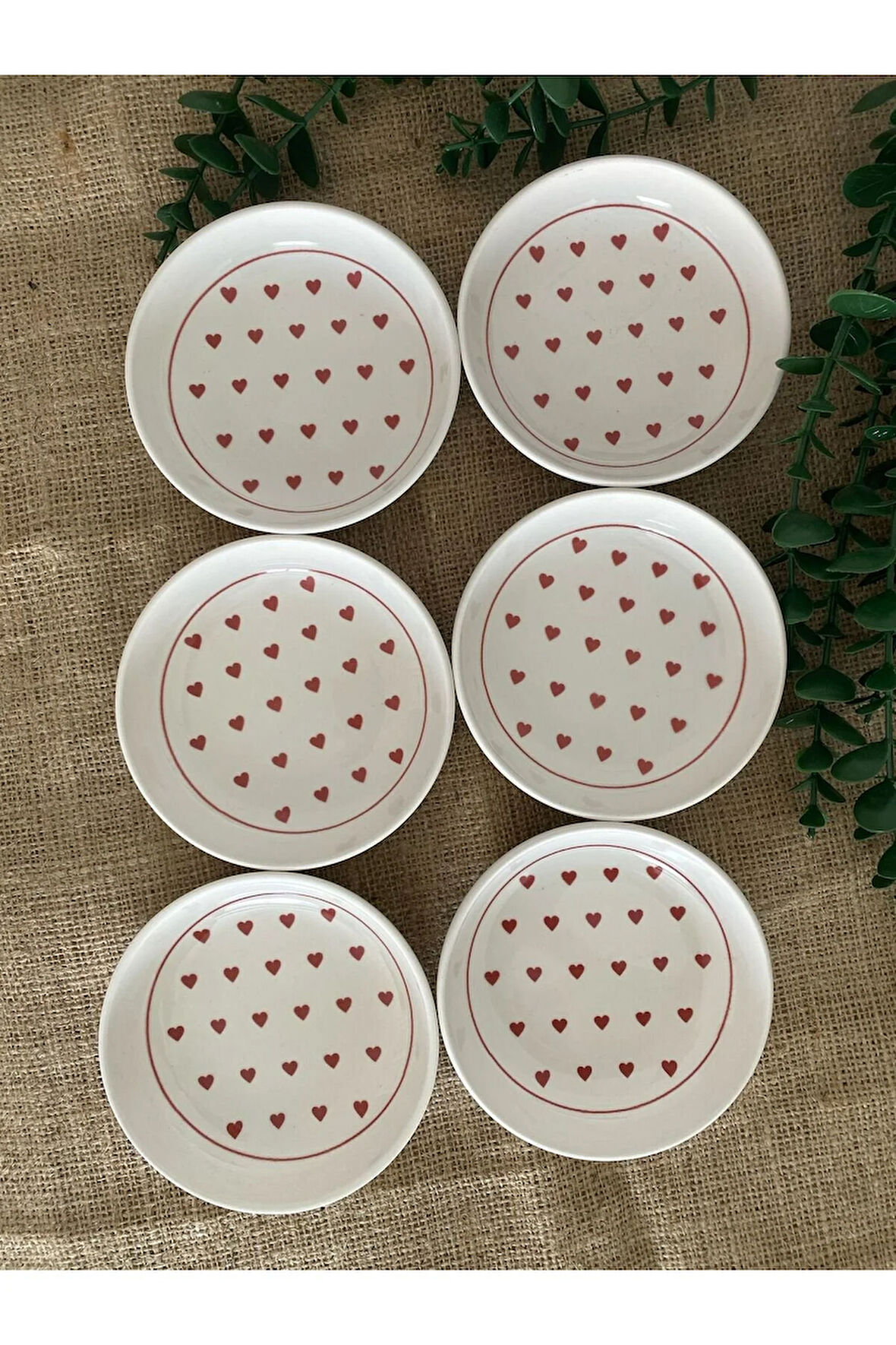 Love Kırmızı Kalp 6 Adet Çerezlik Reçellik