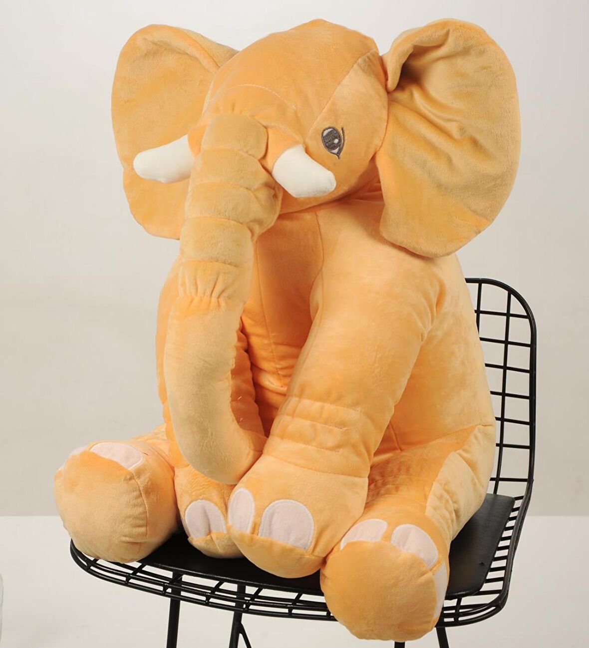 YASTIK HEDİYELİ-Uyku Arkadaşım Peluş Fil - Büyük Yumuşacık(65 cm)- Sevgiliye HEDİYE