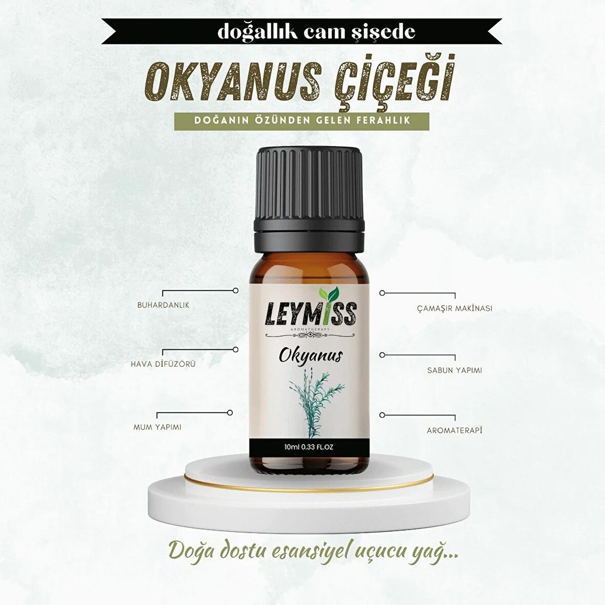 Okyanus Uçucu Yağı Ferahlatıcı ve Yenileyici Deniz Esintisi 10ml Cam Şişede Buhardanlık Oda Kokusu