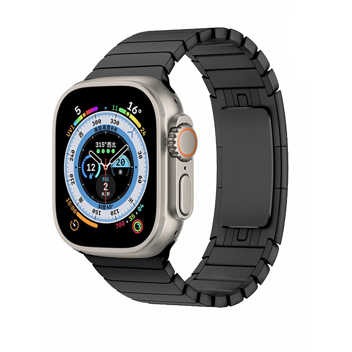 Apple Watch Ultra 49mm Kordon SAAT DEĞİLDİR. KRD-35 Metal Strap Kayış Lyon Tech