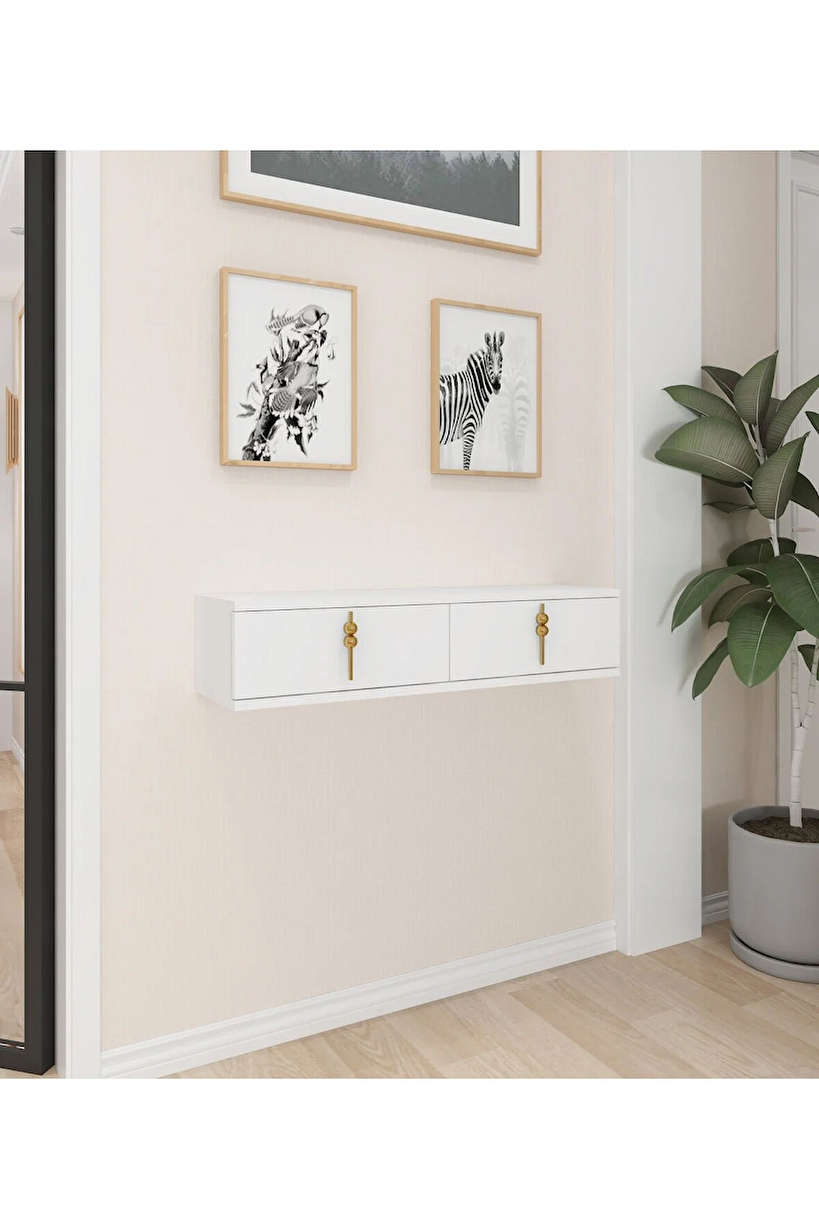 Skys Duvara Monte Dresuar | Beyaz - Beyaz