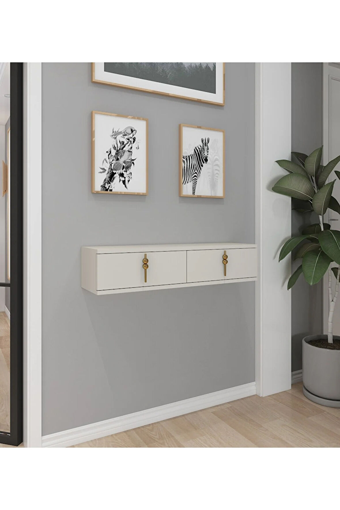 Skys Duvara Monte Dresuar | Bej - Bej