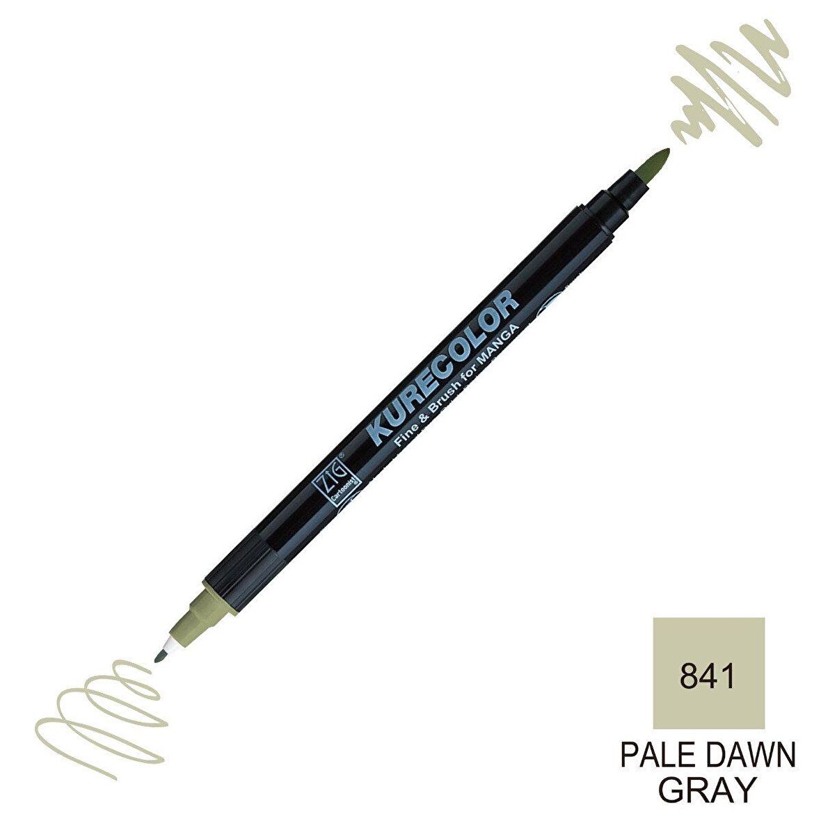 Zig Kurecolor Mangaka Fine&Brush Çift Taraflı Kalem CNKC-2200 No 841 Pale Dawn Gray