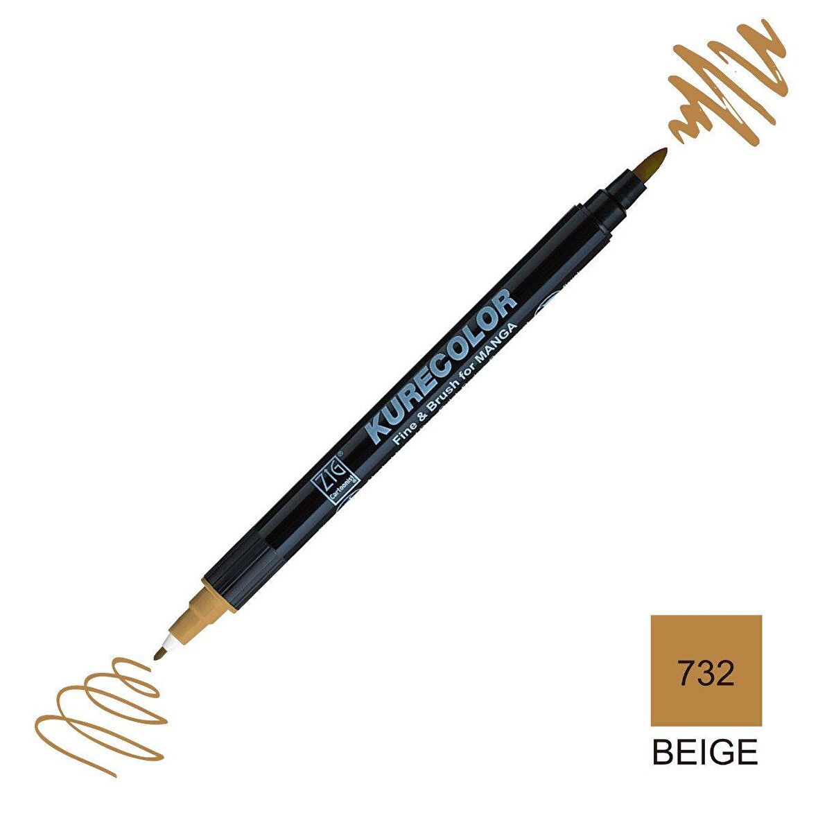 Zig Kurecolor Mangaka Fine&Brush Çift Taraflı Kalem CNKC-2200 No 732 Beige