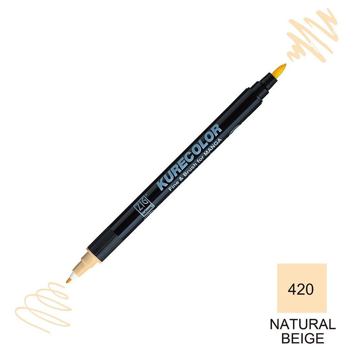 Zig Kurecolor Mangaka Fine&Brush Çift Taraflı Kalem CNKC-2200 No 420 Natural Beige