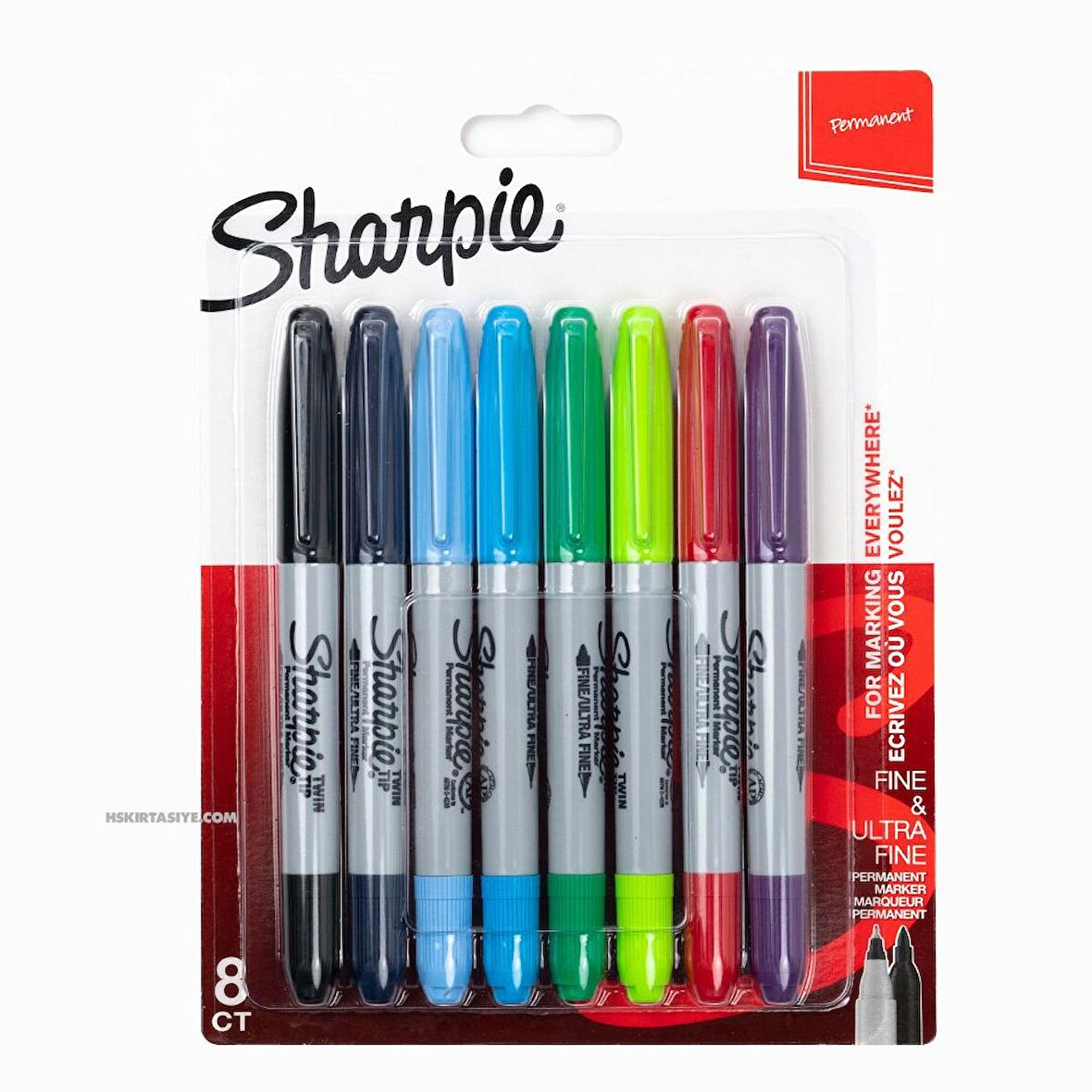 Sharpie Twin Tip Permanent Markör Karışık Renkli 8 li