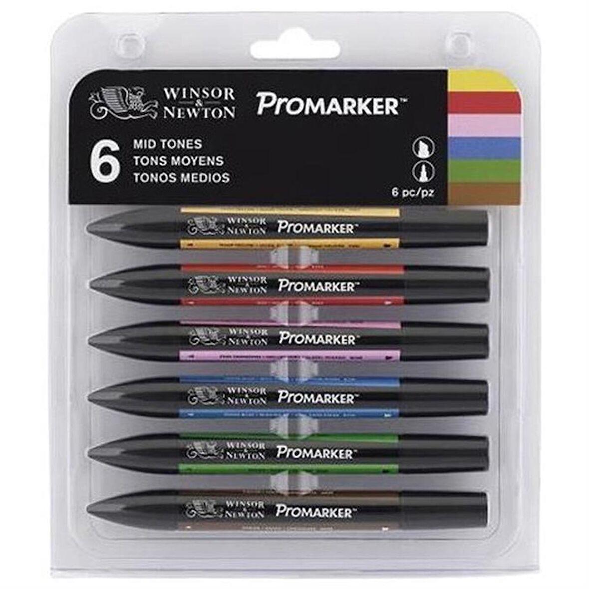 Winsor Newton Promarker Mid Tones 6lı