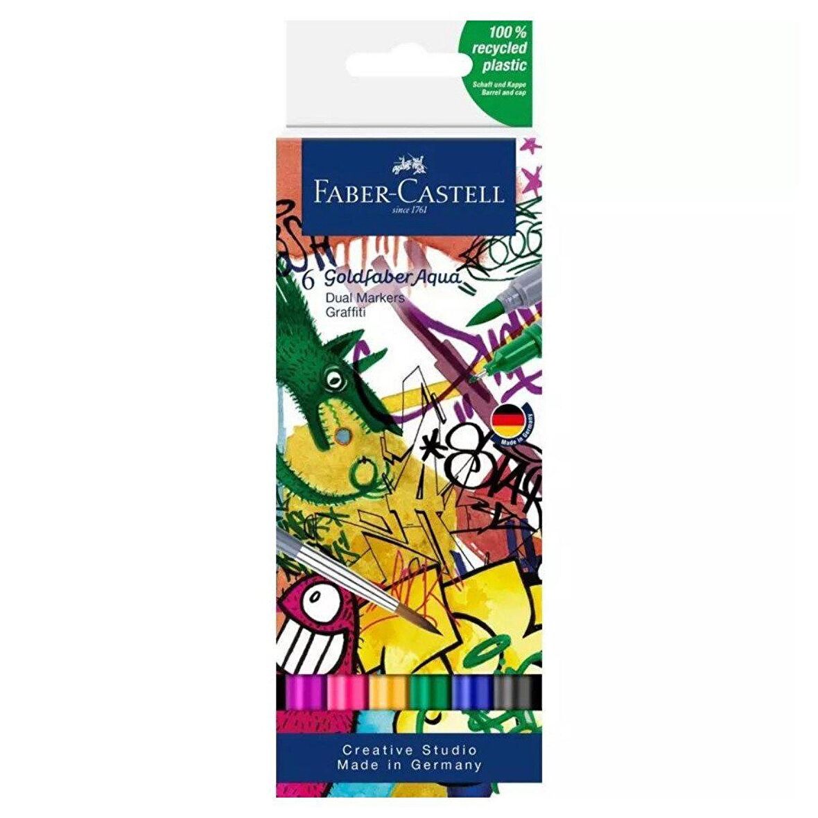 Faber Castell Goldfaber Aqua Çift Uçlu Marker Seti 6lı Graffiti