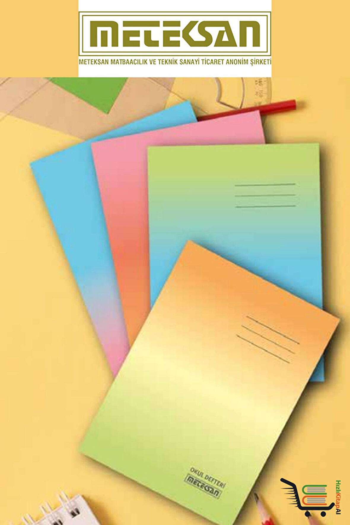 Okul A5 60 Yaprak DÜZ Karton Kapak