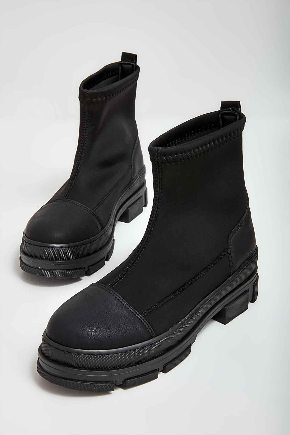 Bambi Siyah Streç  Kadın Bot & Bootie K02643174017