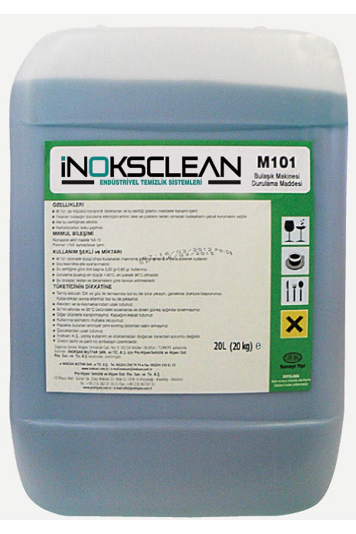 İnoksclean Endüstriyel Bulaşık Makinesi Parlatıcısı M101 20L