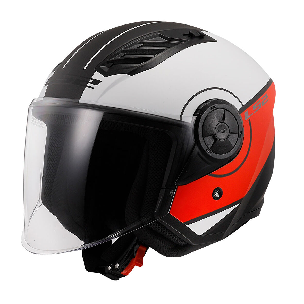 Ls2 Airflow 2 Cover Mat Siyah-Kırmızı-Beyaz Kask