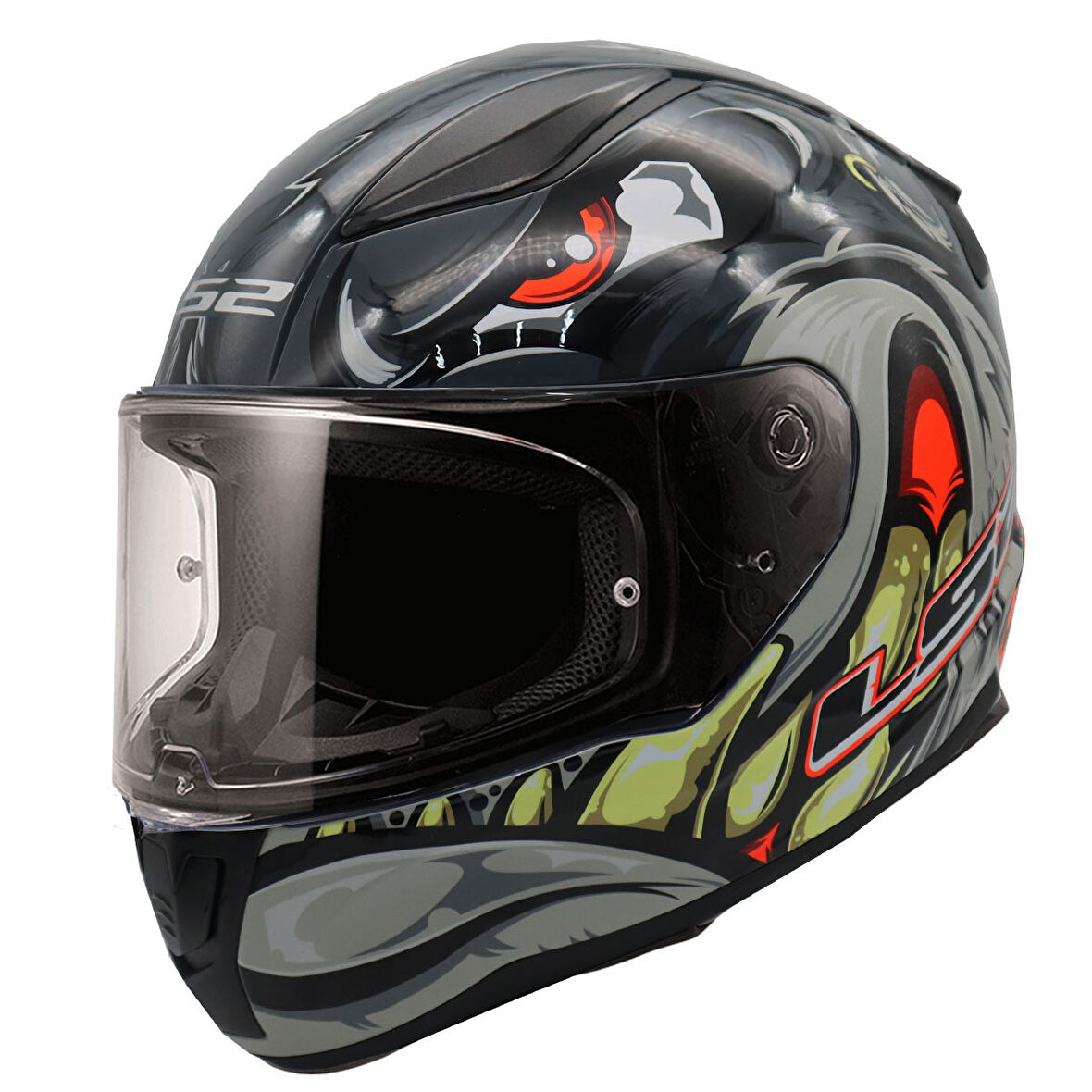 Ls2 Rapid 2 Spox Gri-Kırmızı Kask