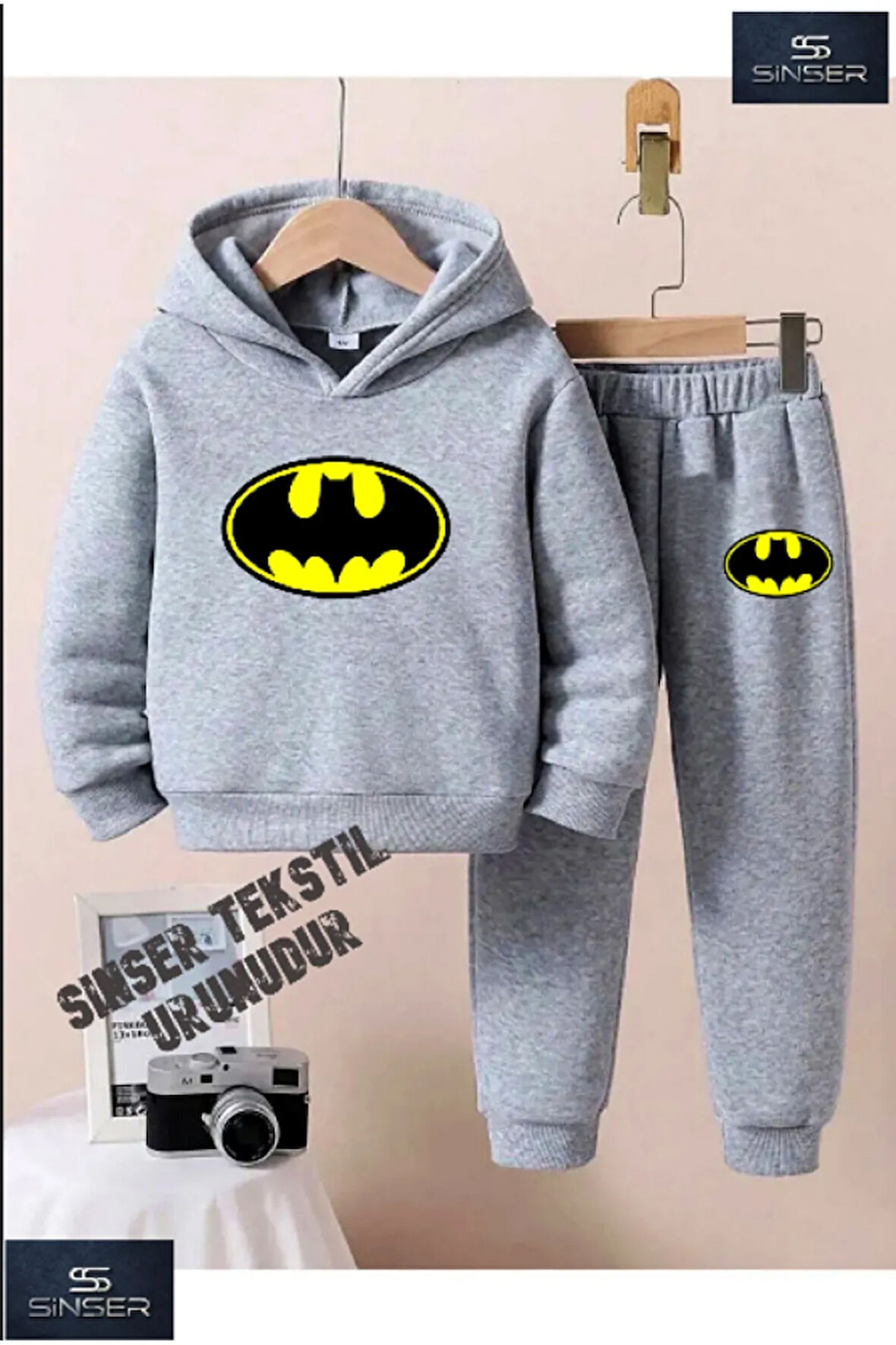 Kapşonlu Çocuk BATMAN Baskılı Eşofman Takımı